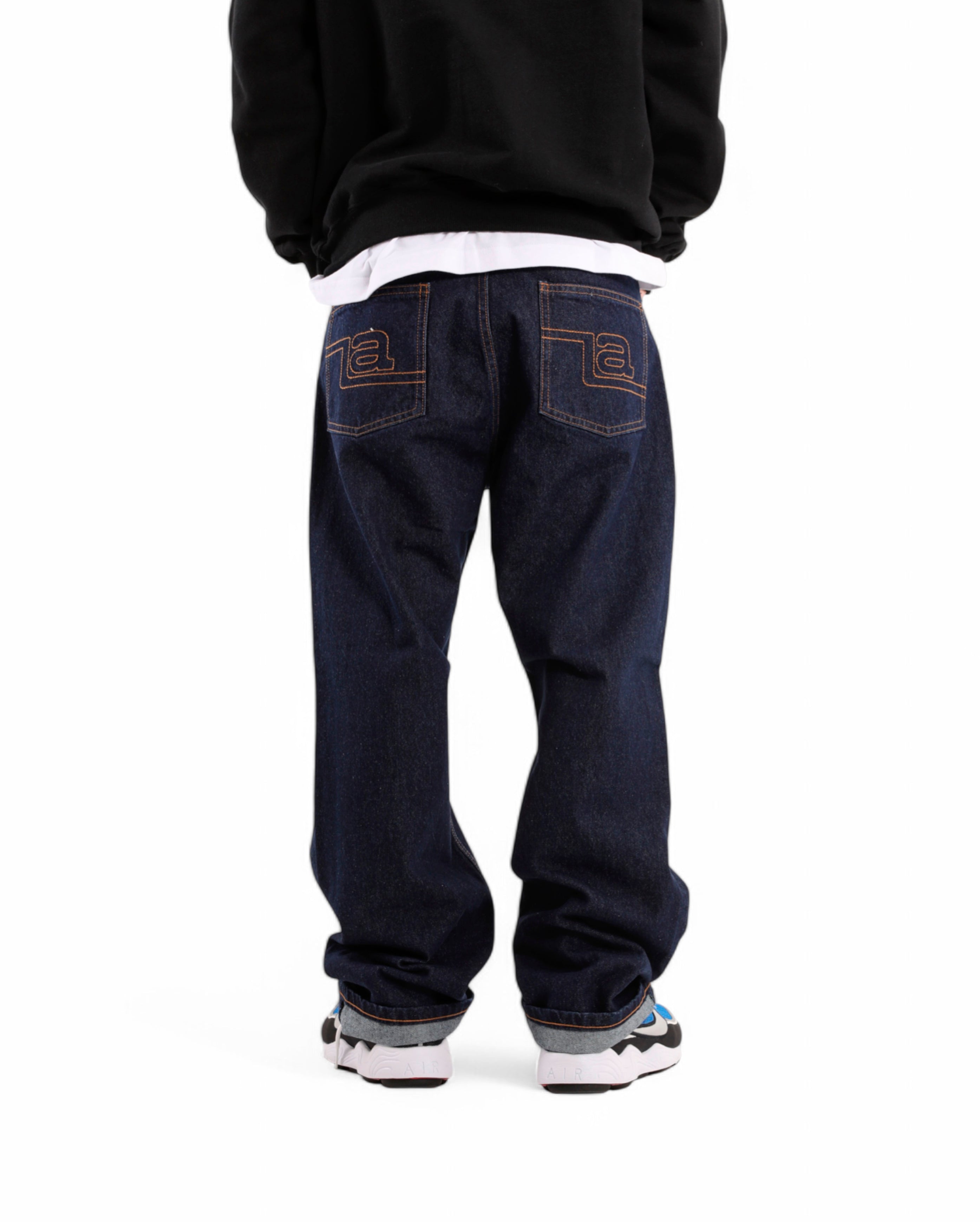 La Stitched Denim Pants Indigo - Starcowparis - 2