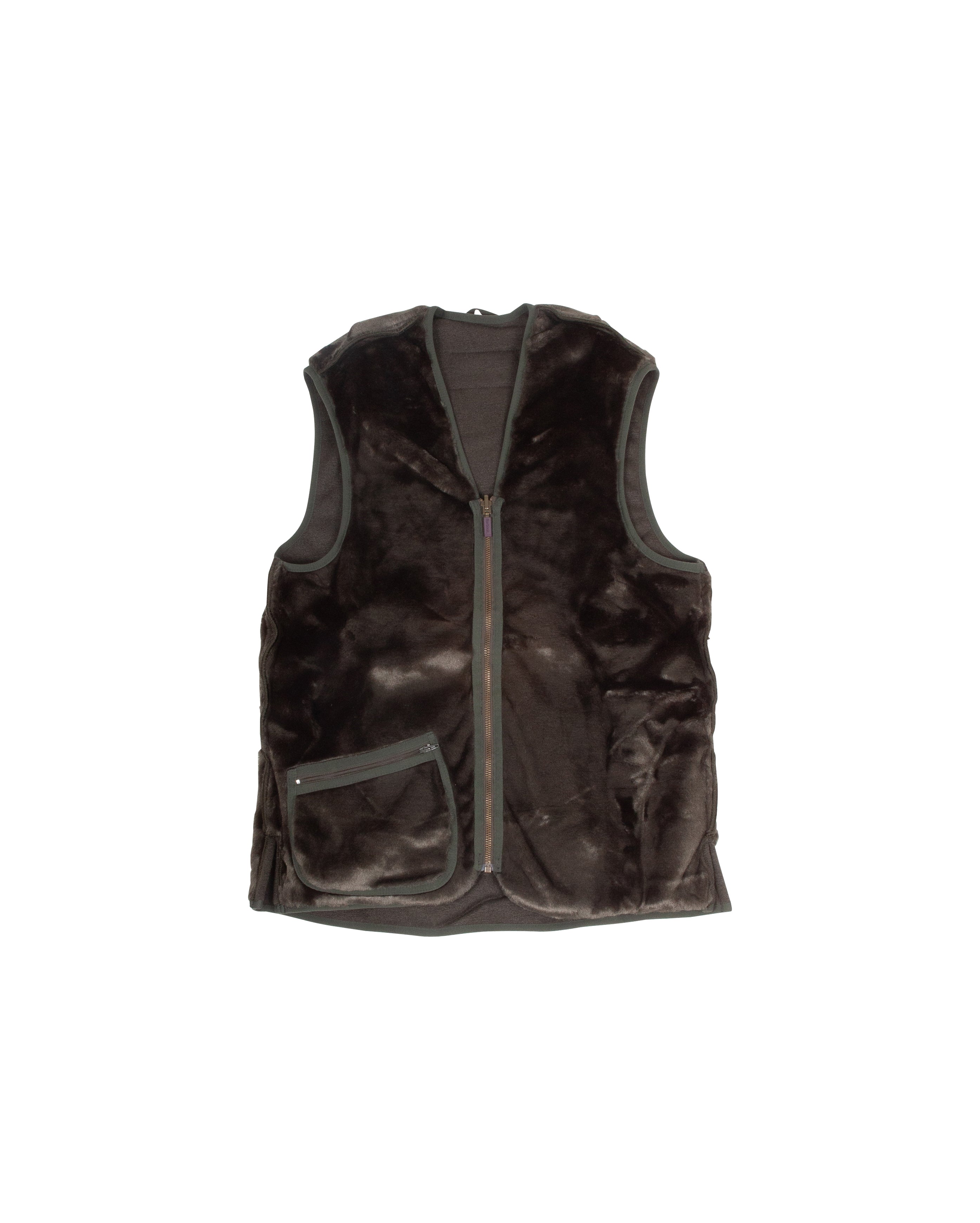 Warm Pile Waistcoat Zip In Liner Sage - Starcowparis
