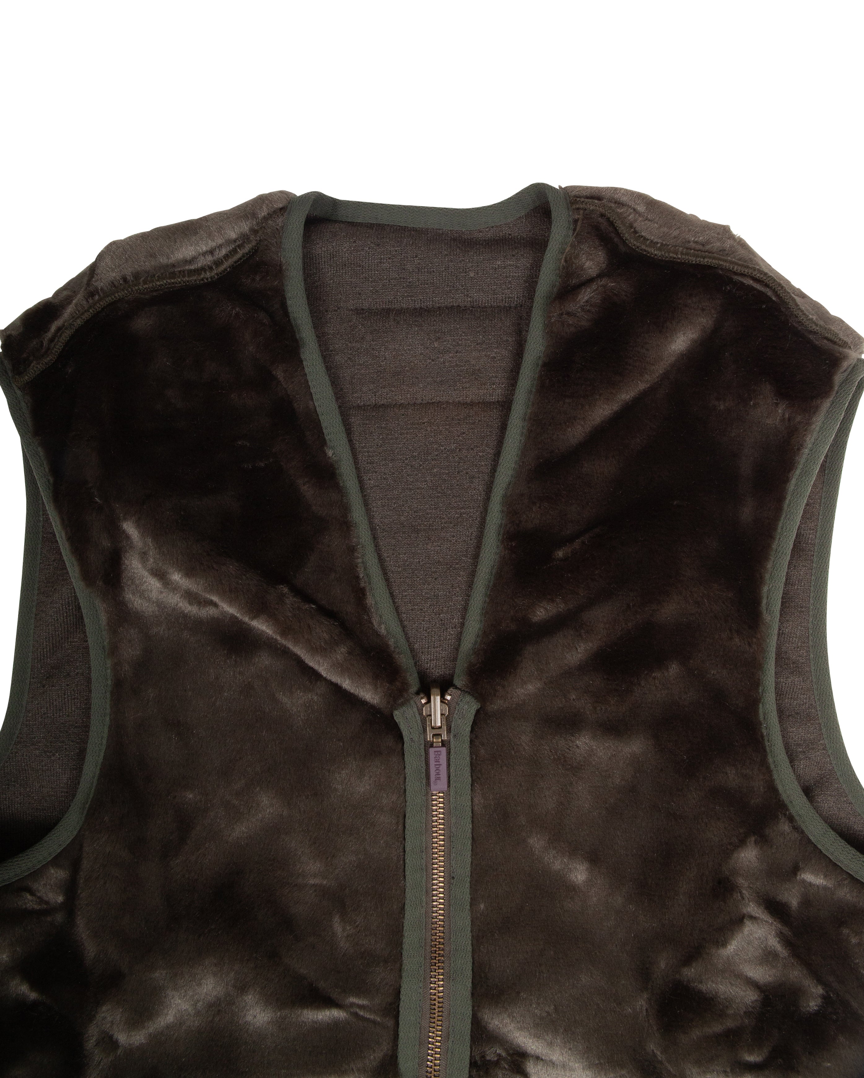 Warm Pile Waistcoat Zip In Liner Sage - Starcowparis