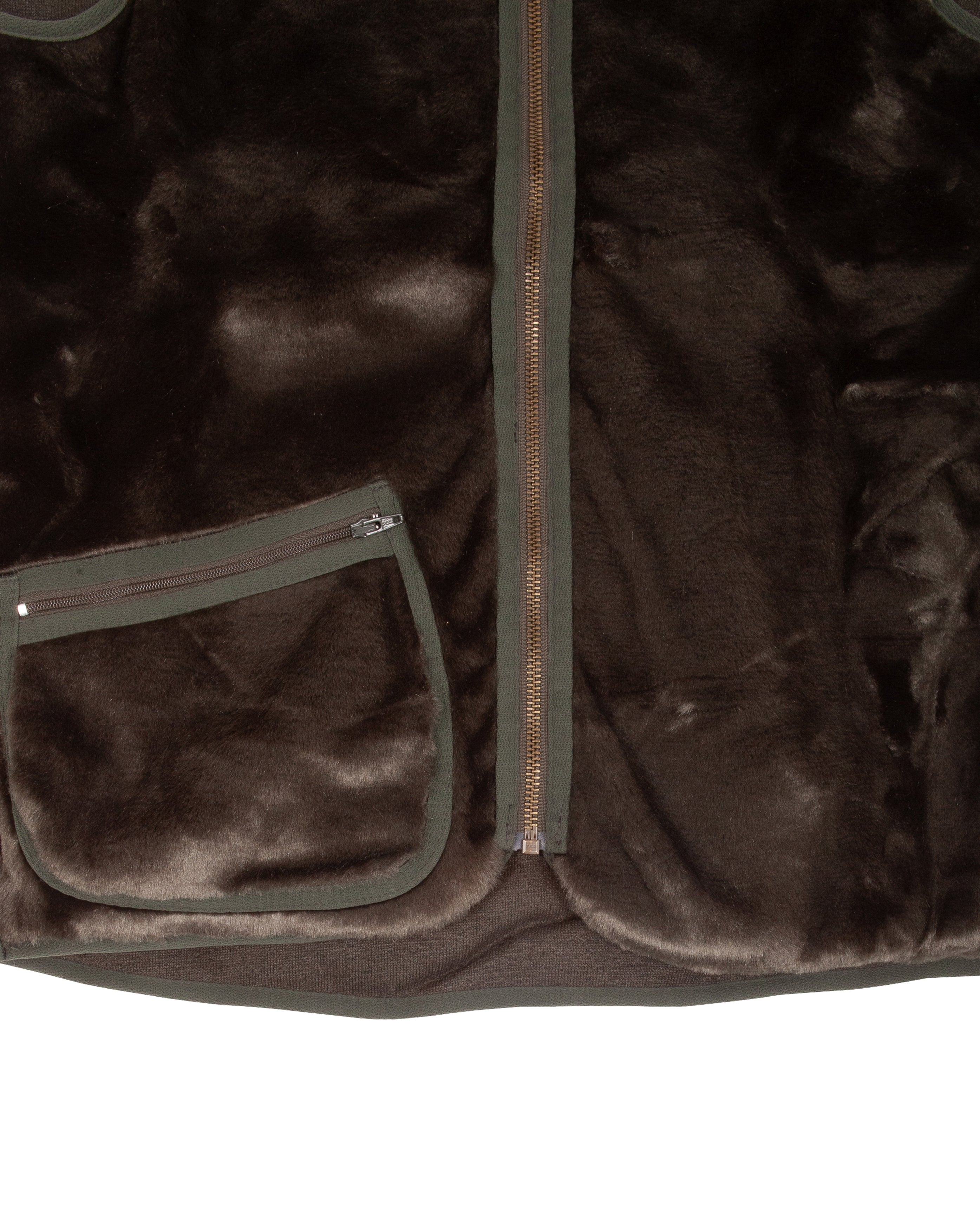 Warm Pile Waistcoat Zip In Liner Sage - Starcowparis
