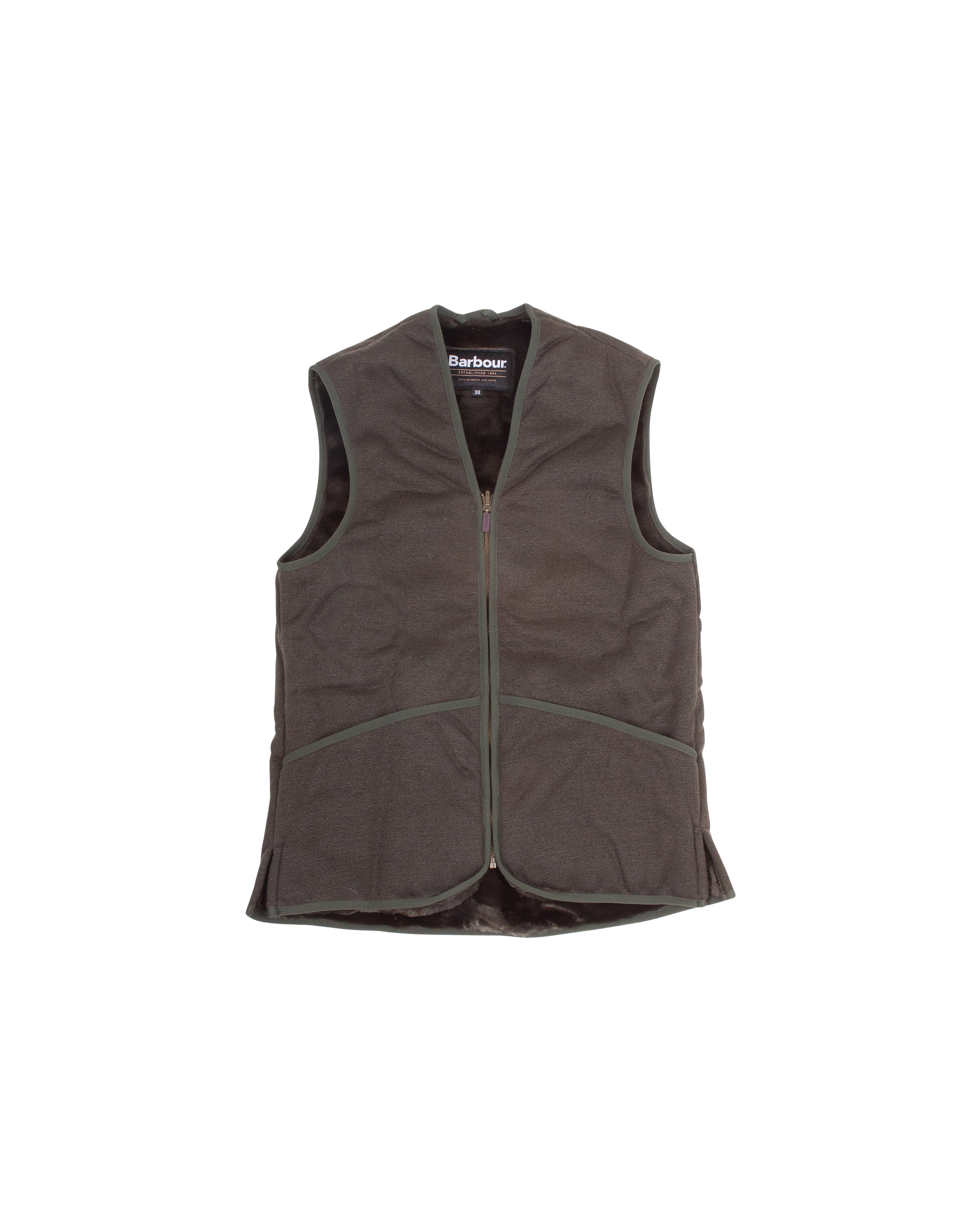 Warm Pile Waistcoat Zip In Liner Sage - Starcowparis