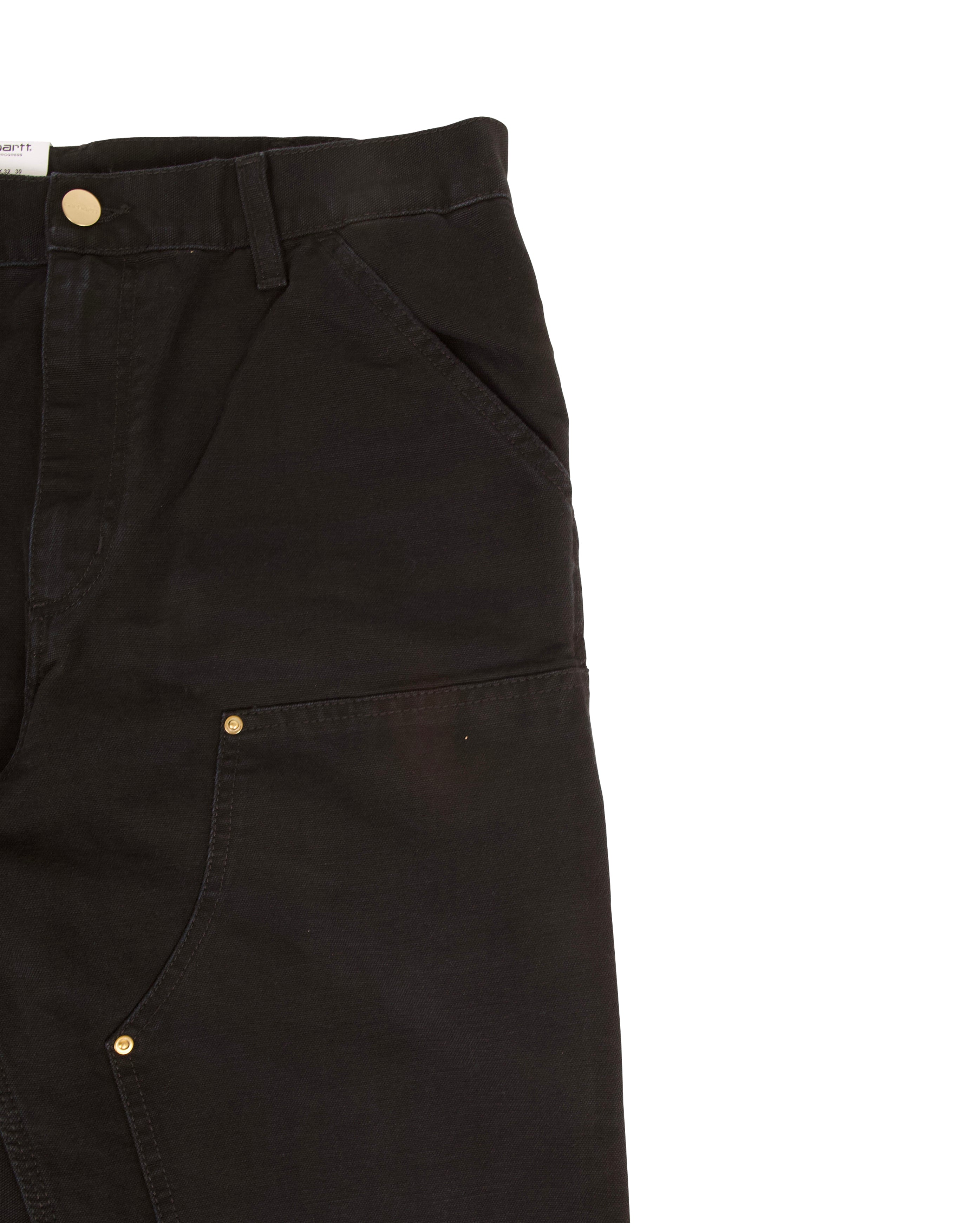 Double Knee Pant Black Aged Canvas - Starcowparis