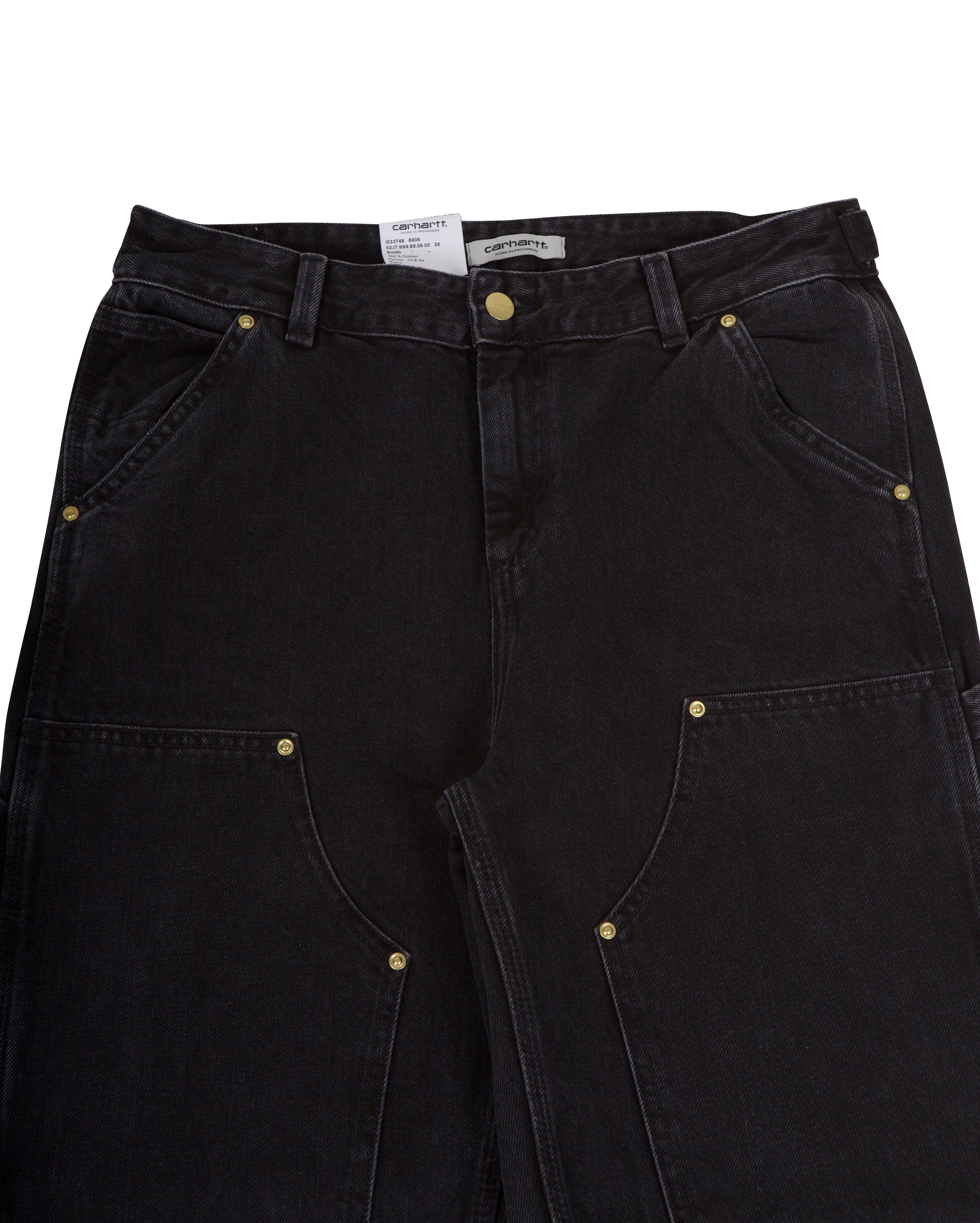 W Nashua Double Knee Pant Smith Denim Black Stone Washed - Starcowparis