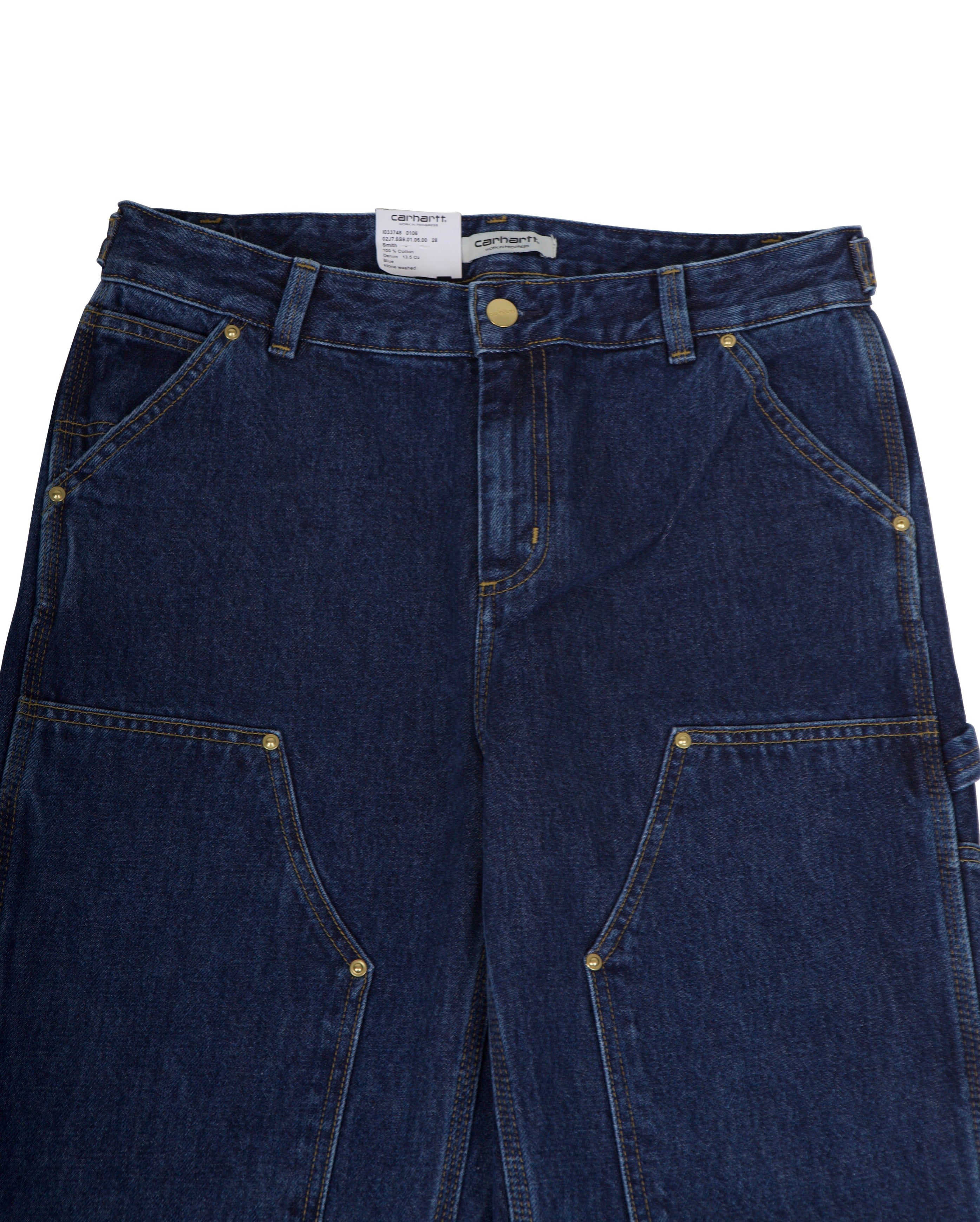 W Nashua Double Knee Pant Smith Denim Blue Stone Washed - Starcowparis