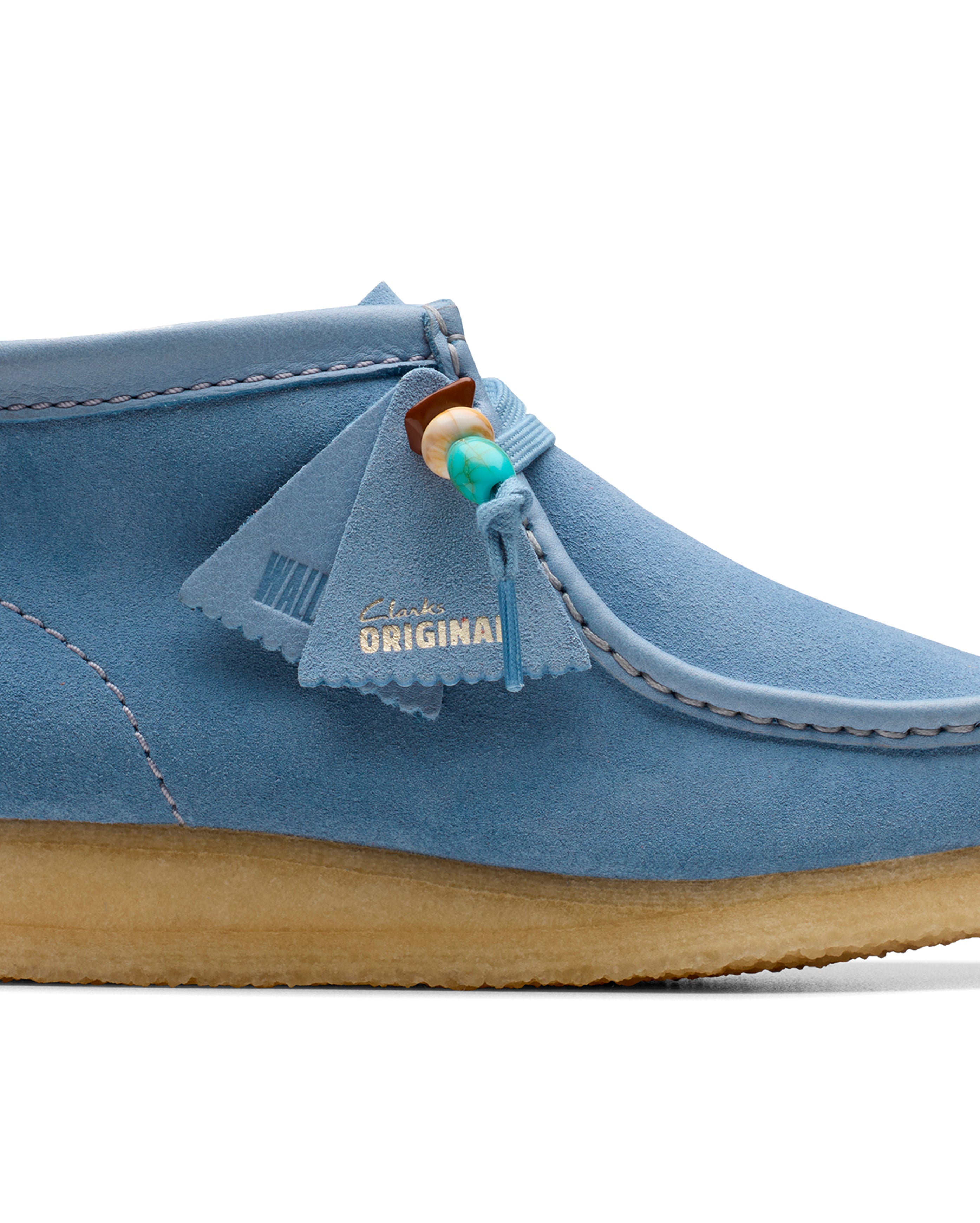 Clarks-W Wallabee Boot Powder Blue Suede-Starcowparis