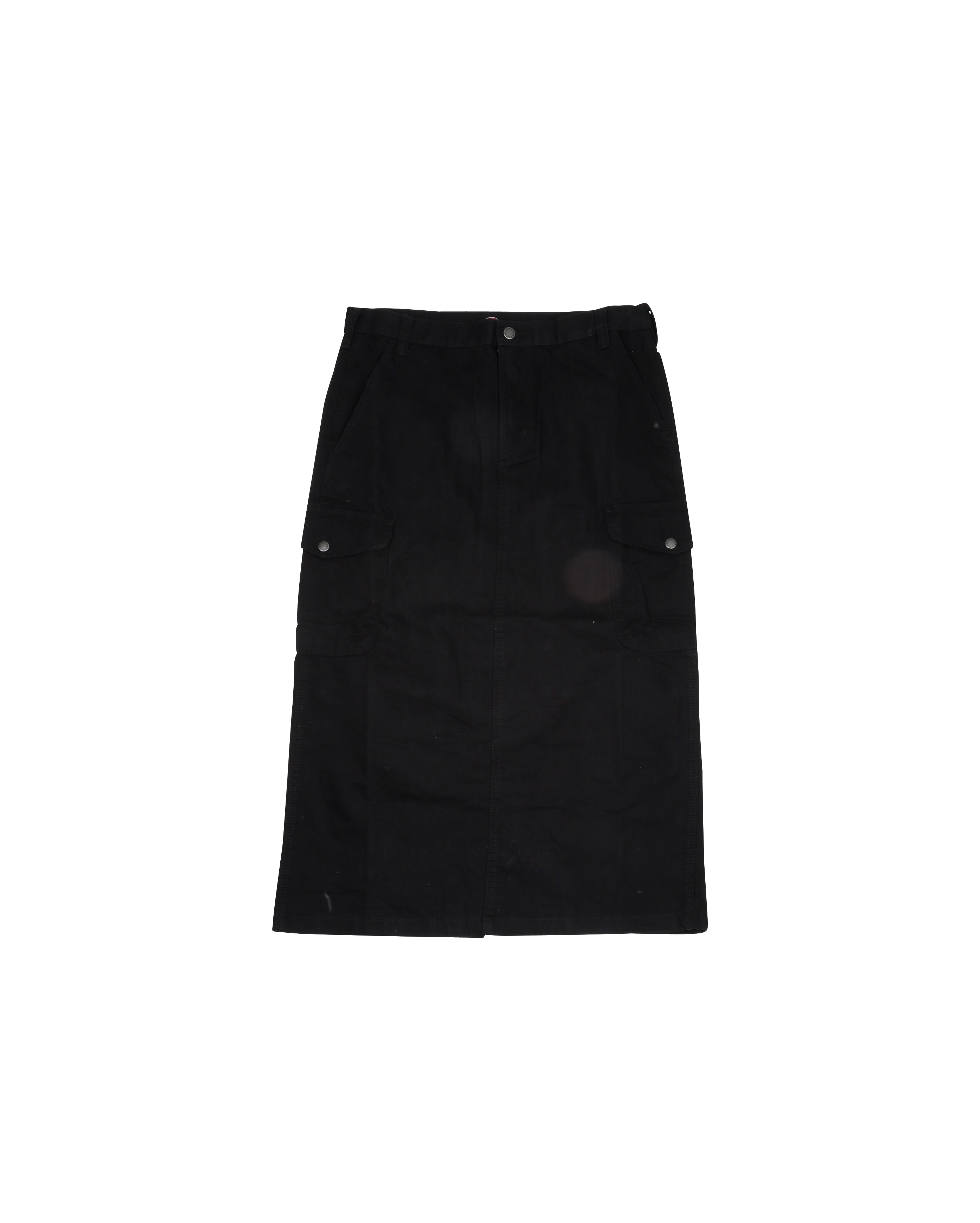 W Duck Canvas Cargo Skirt Black - Starcowparis