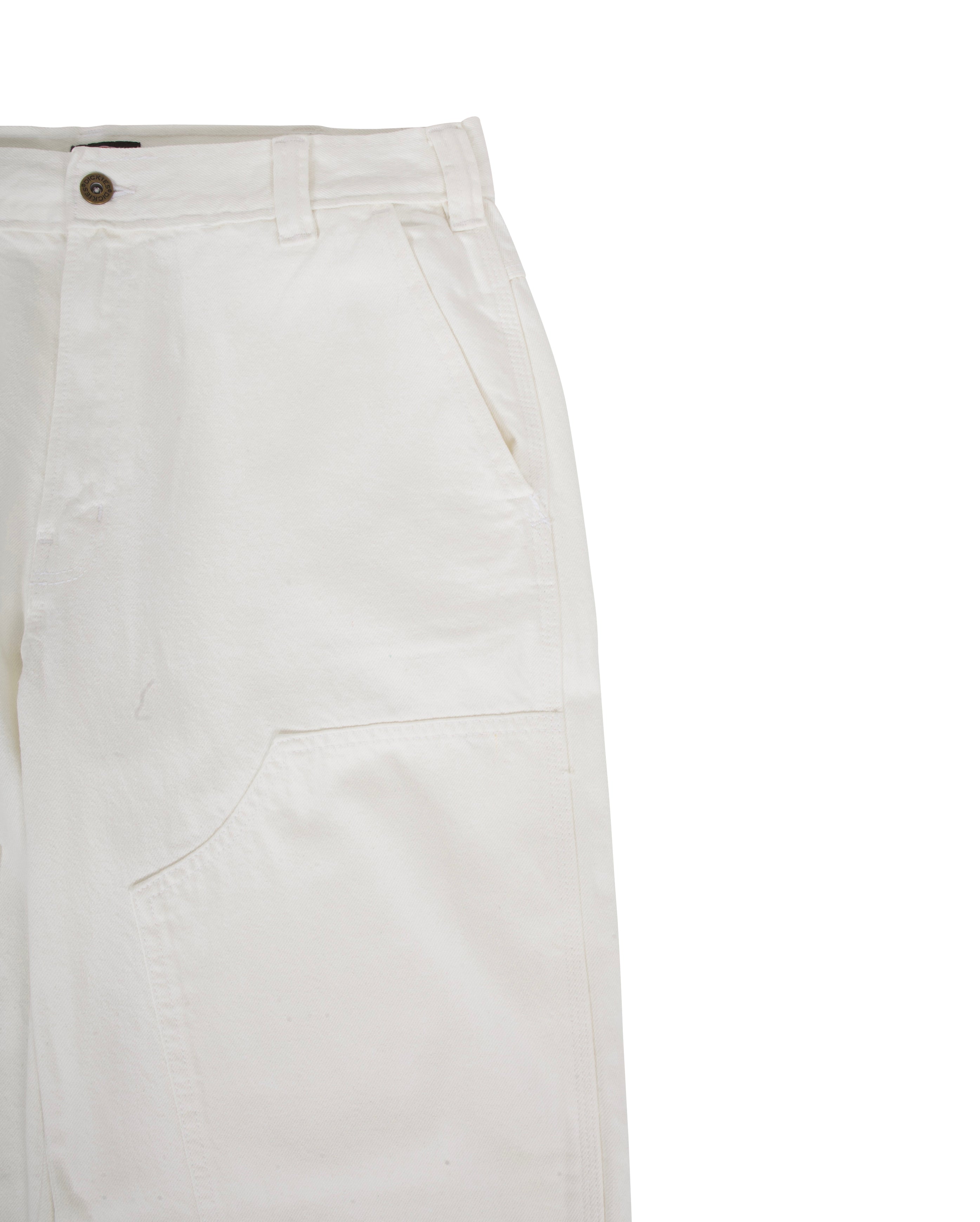 Utility Front Denim Pant White - Starcowparis