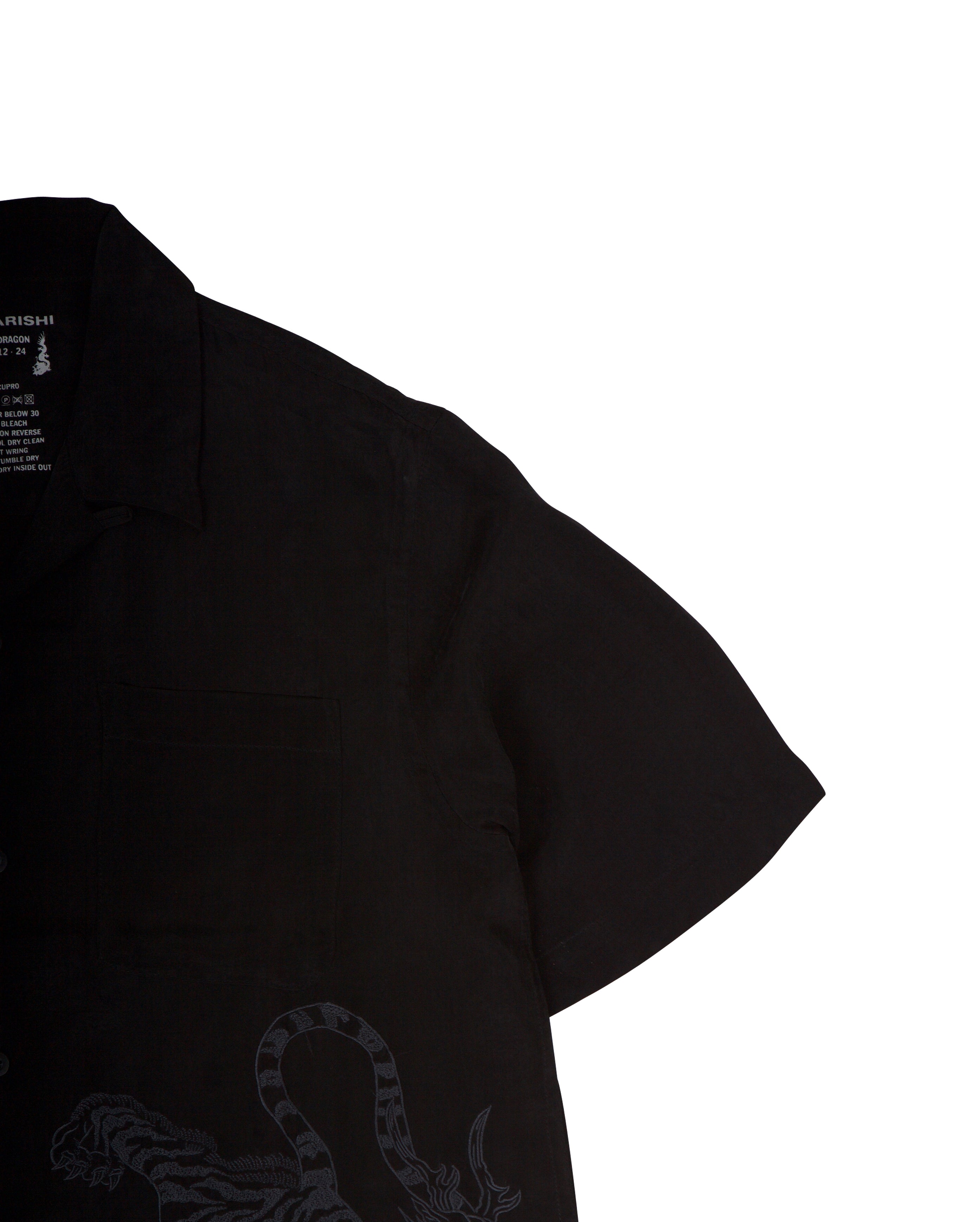 Take Tora Summer Shirt Japanese Cupro Twill Black - Starcowparis