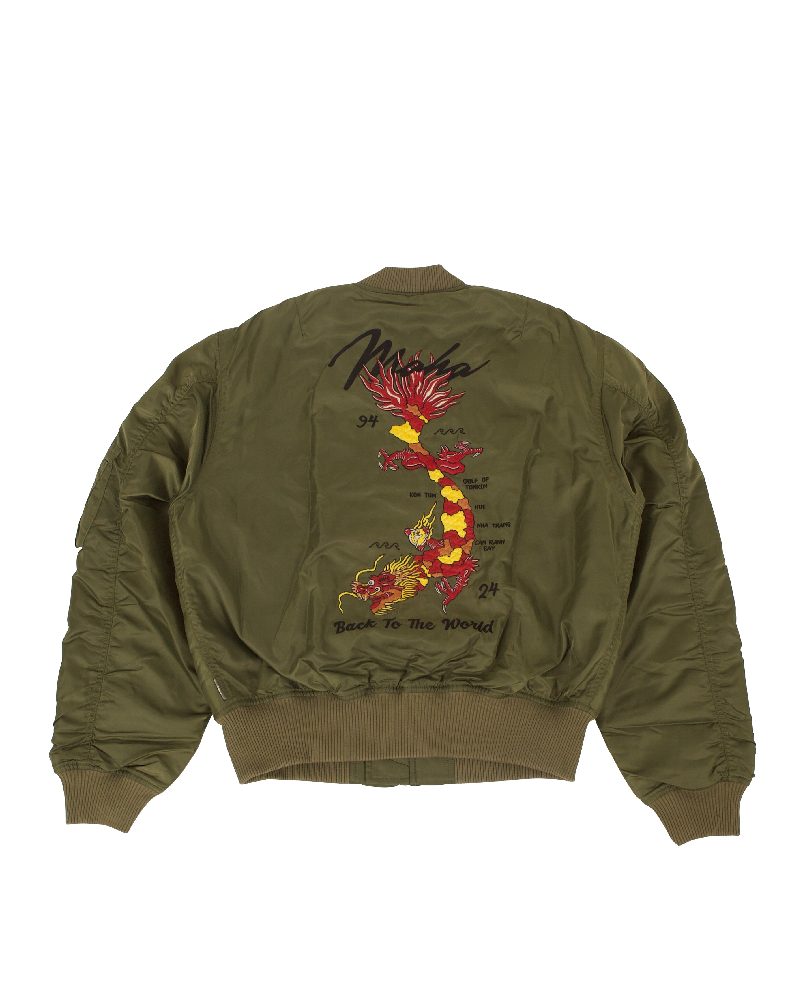 Tour Dragon Map MA1 Jacket Olive - Starcowparis