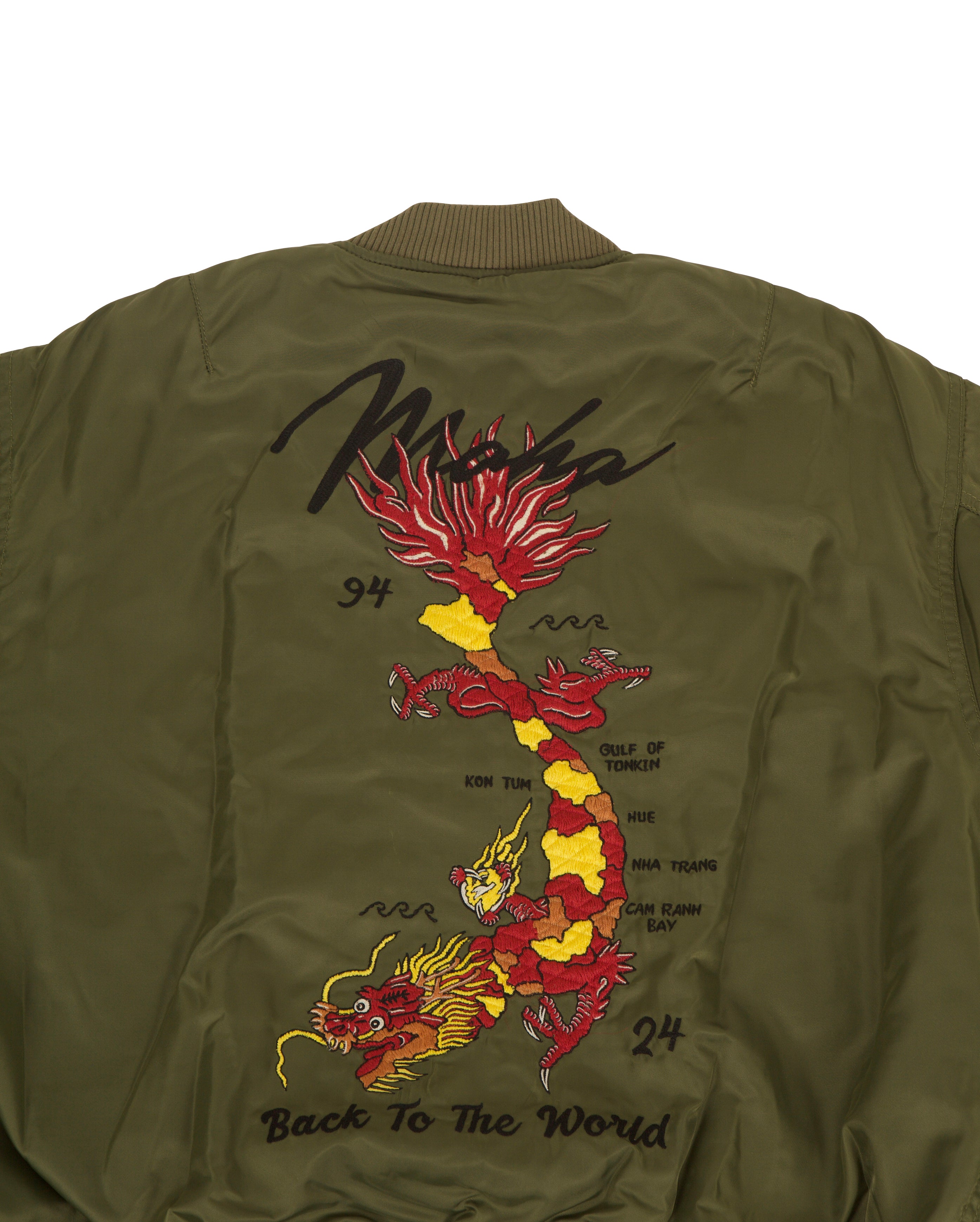 Tour Dragon Map MA1 Jacket Olive - Starcowparis