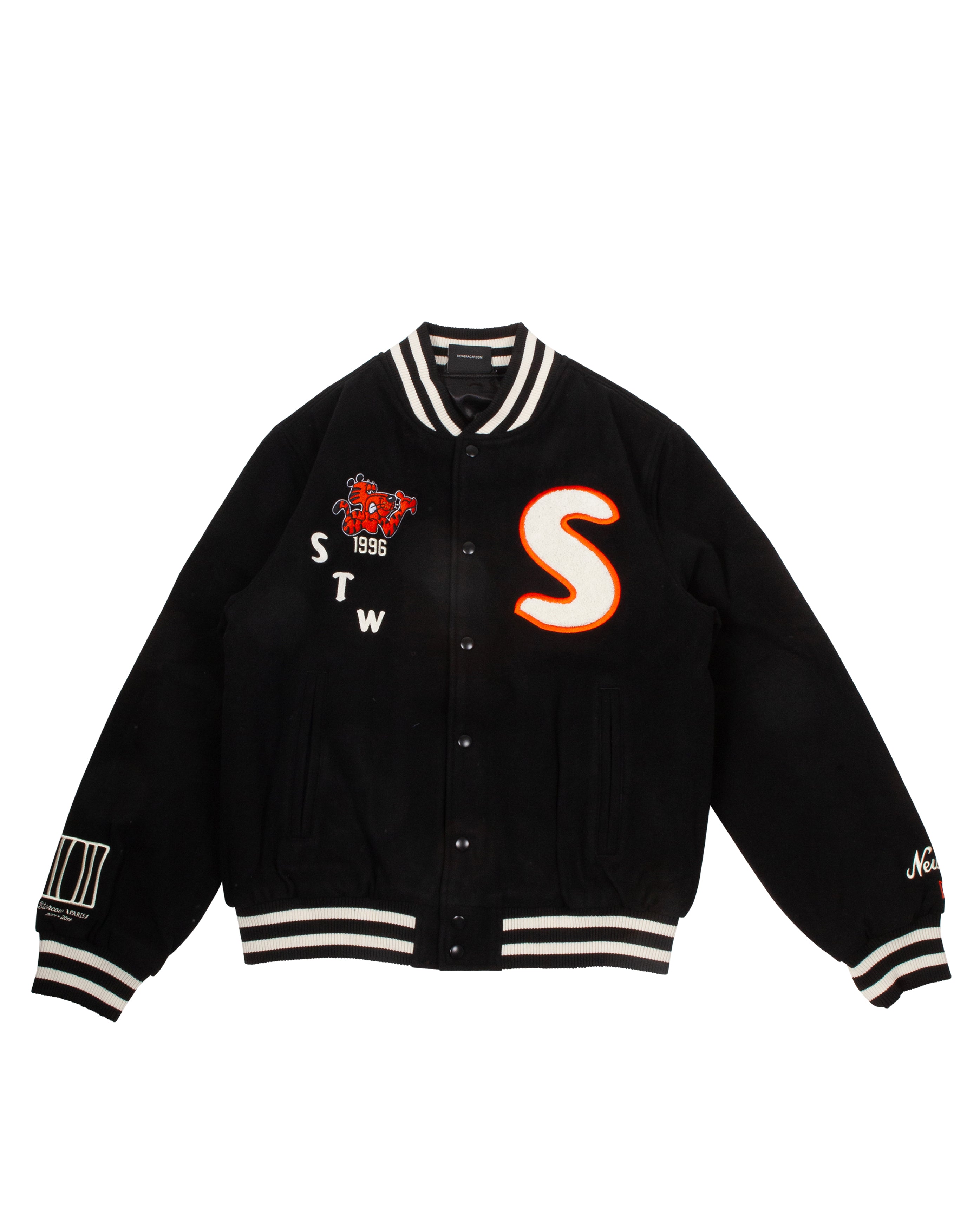 X STARCOW Tiger Wool Varsity Jacket Black - Starcowparis - 1