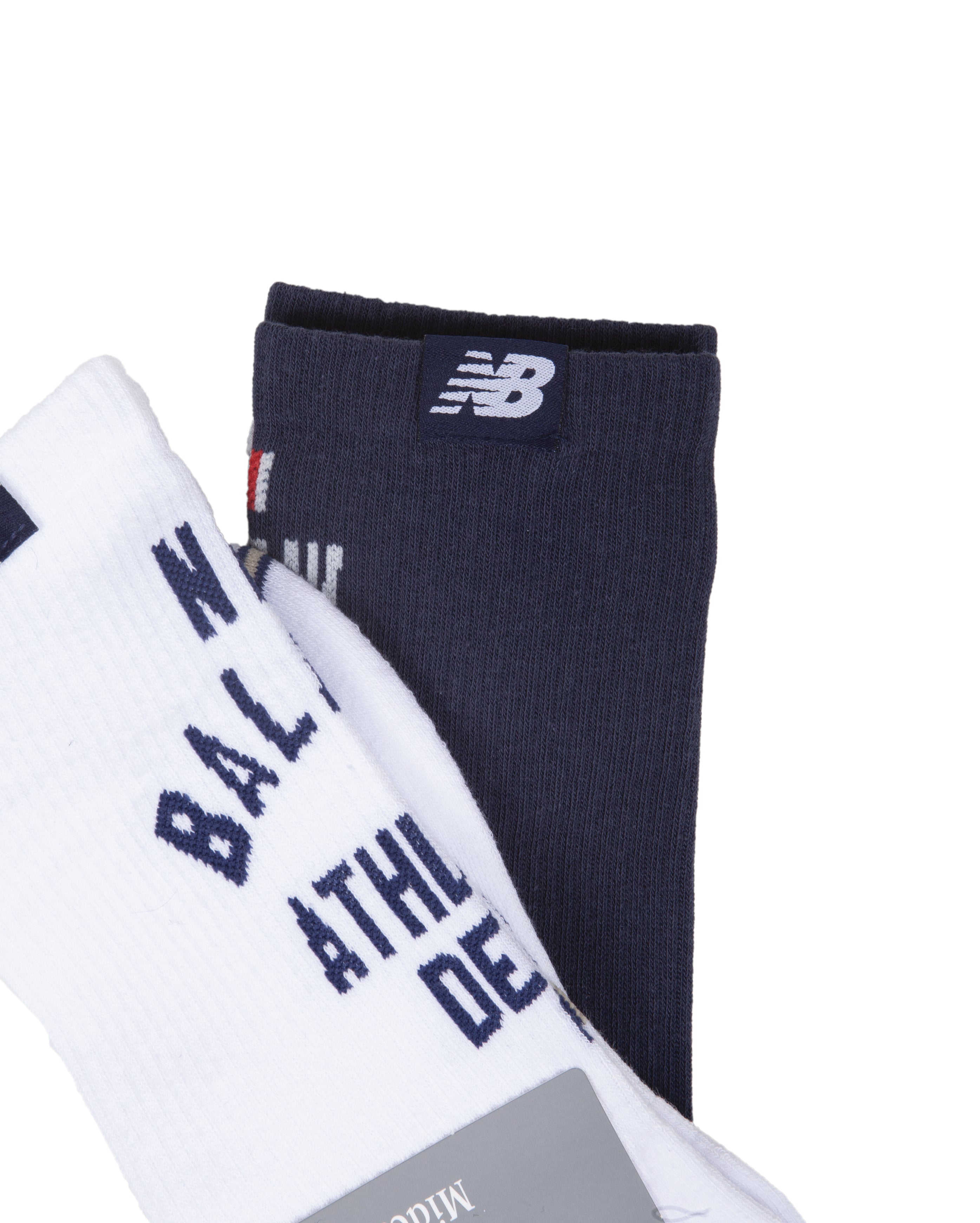 Waffle Lifestyle Midcalf Socks White Navy AS1 - Starcowparis - 2