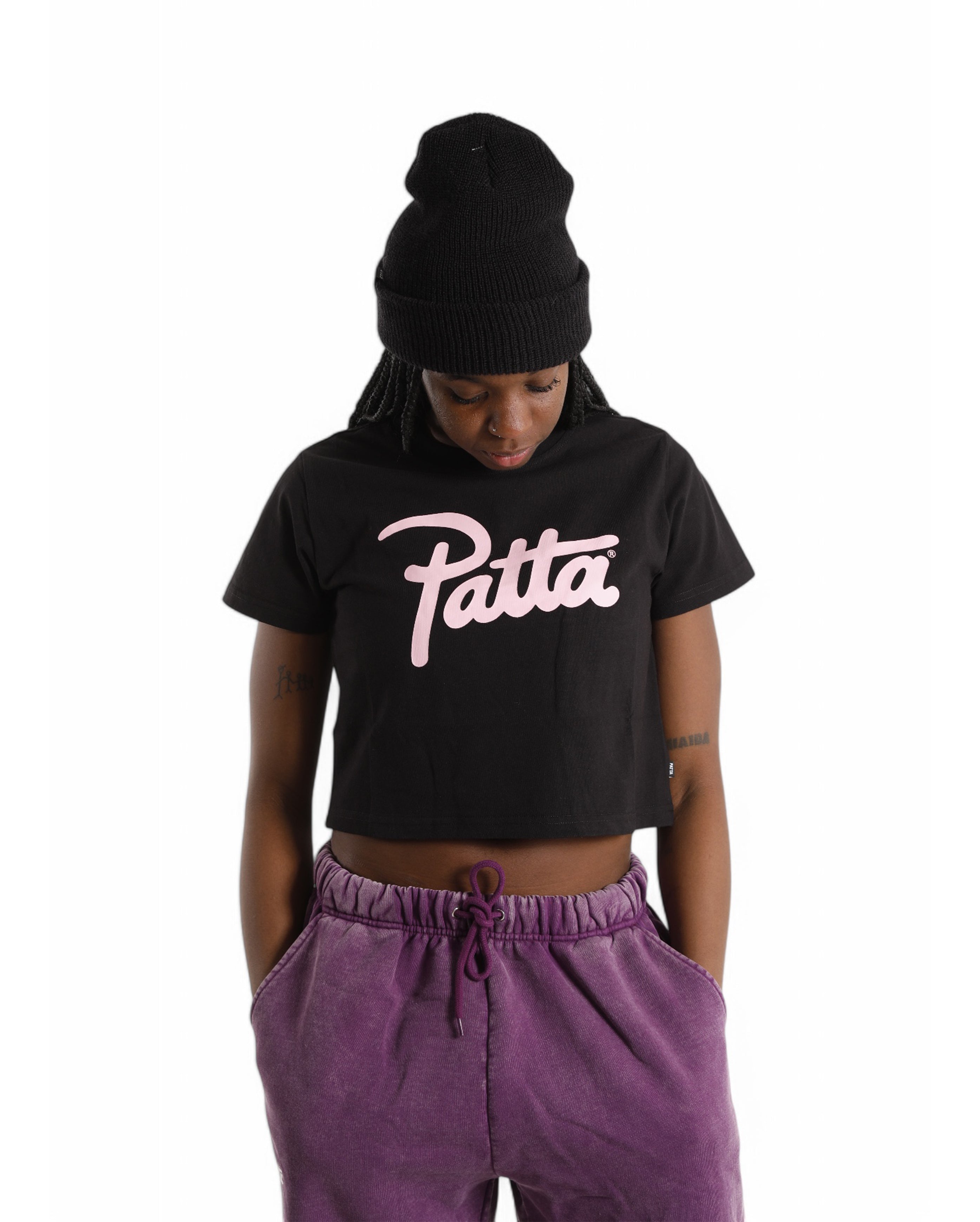 Patta-Women Baby T-Shirt Black-Starcowparis