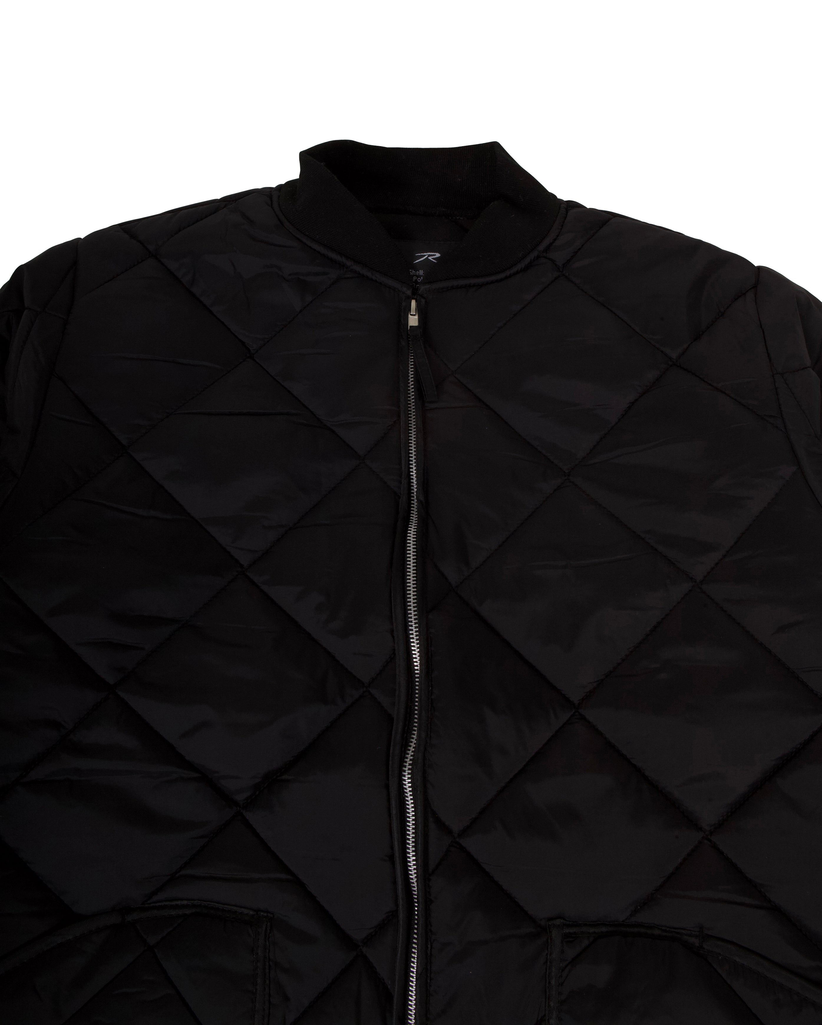 Diamond Quilted Flight Jacket Black - Starcowparis
