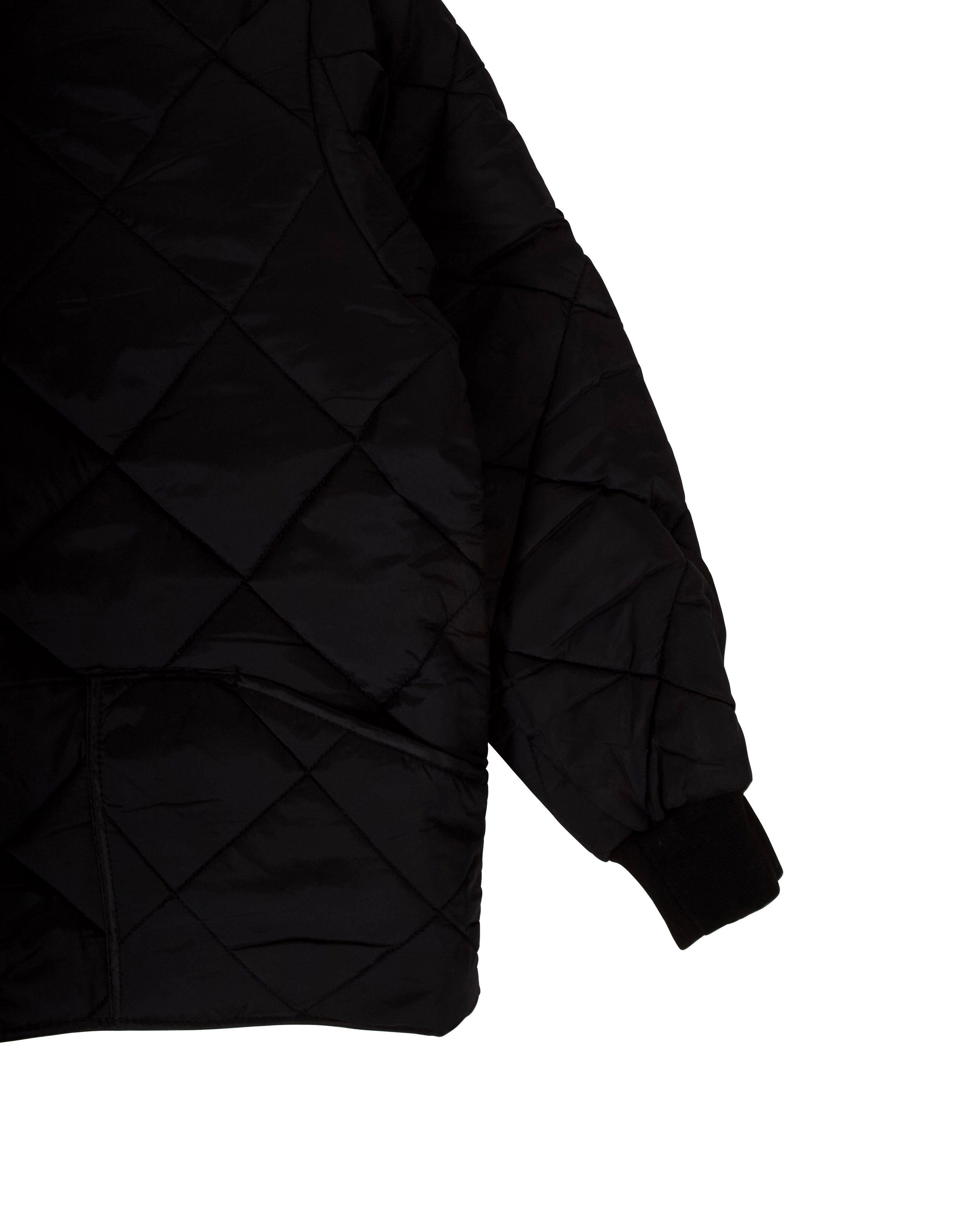 Diamond Quilted Flight Jacket Black - Starcowparis