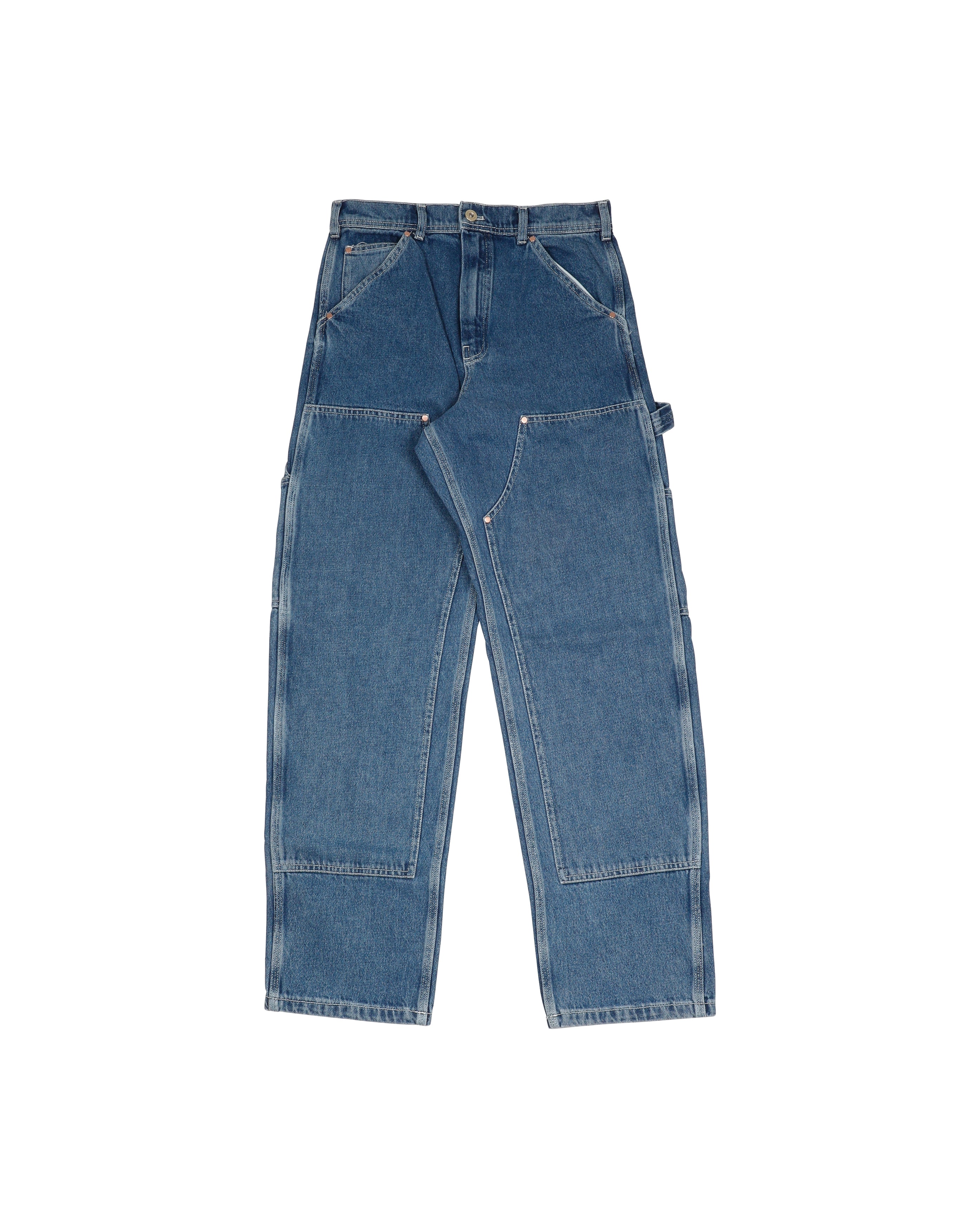 Double Knee Pants Heavy Stone Wash Denim - Starcowparis