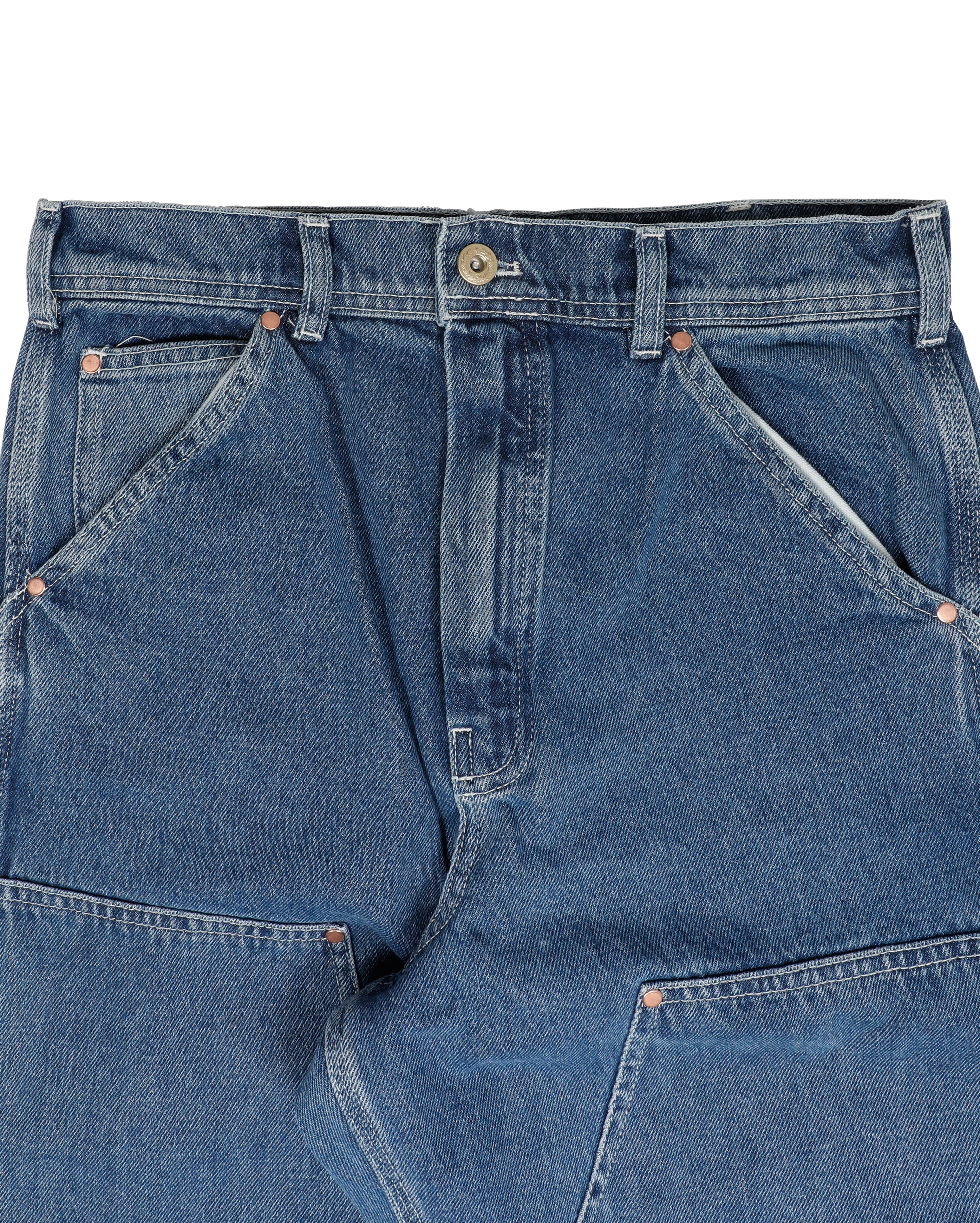 Double Knee Pants Heavy Stone Wash Denim - Starcowparis