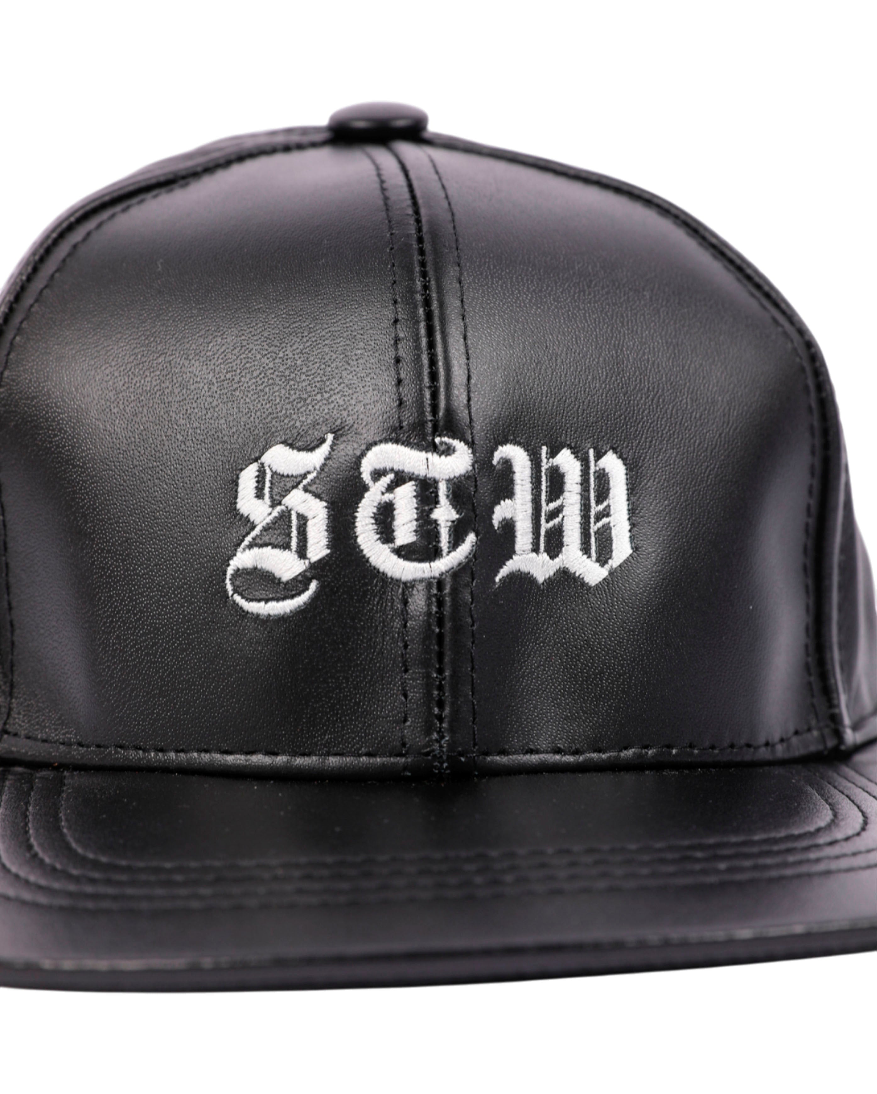 starcow-Snapback STW Leather Black-Starcowparis