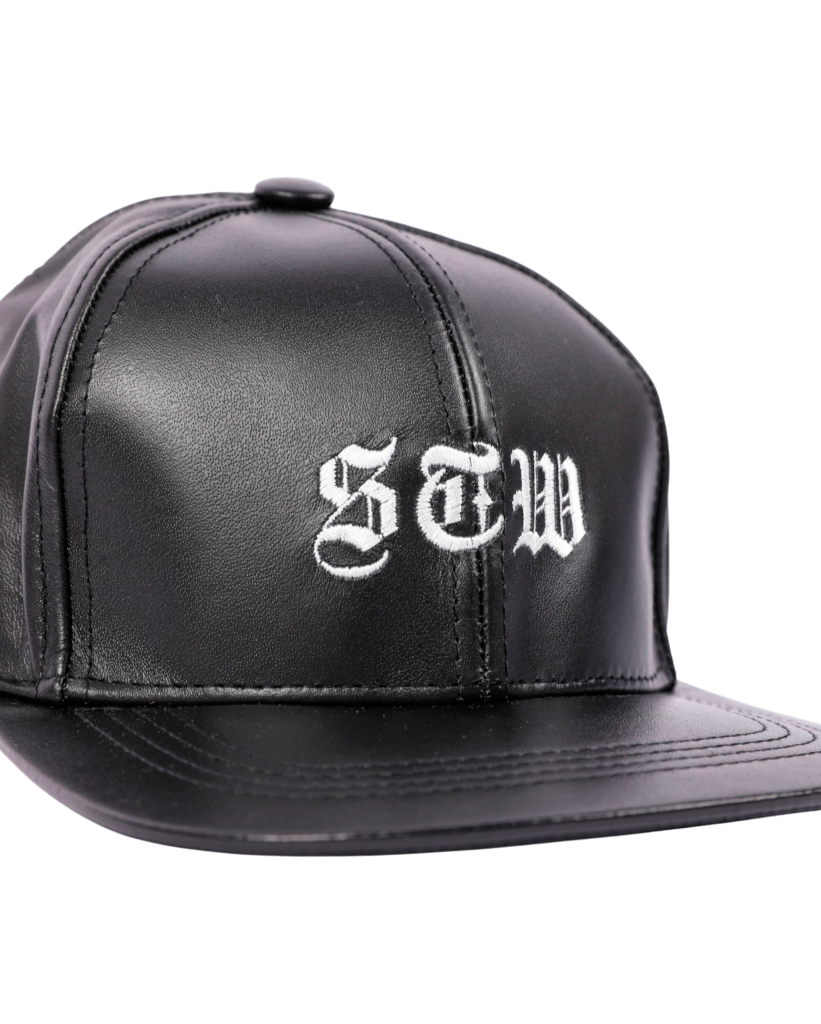 starcow-Snapback STW Leather Black-Starcowparis