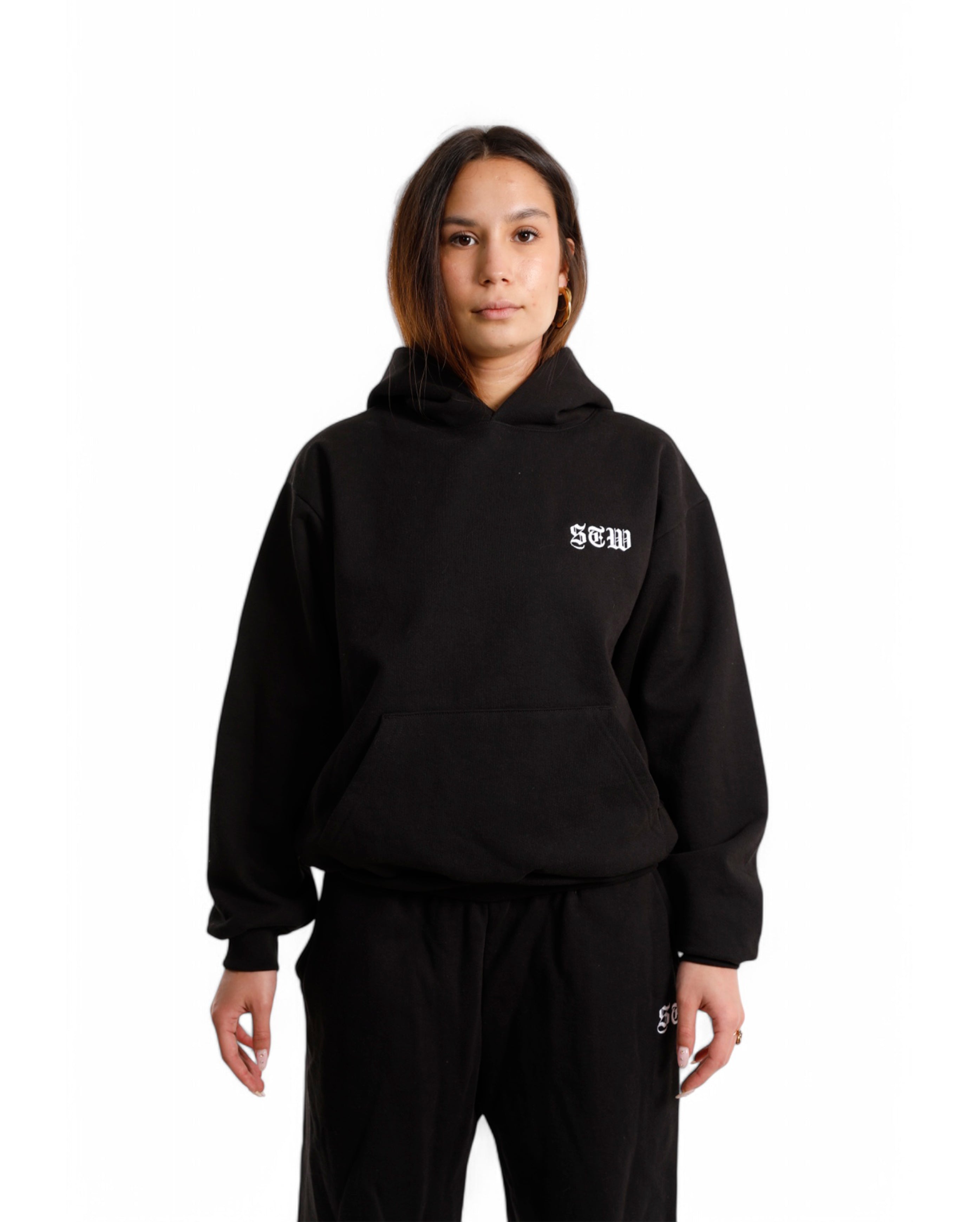 Starcow-Hoodie Black STW Embroidered-Starcowparis