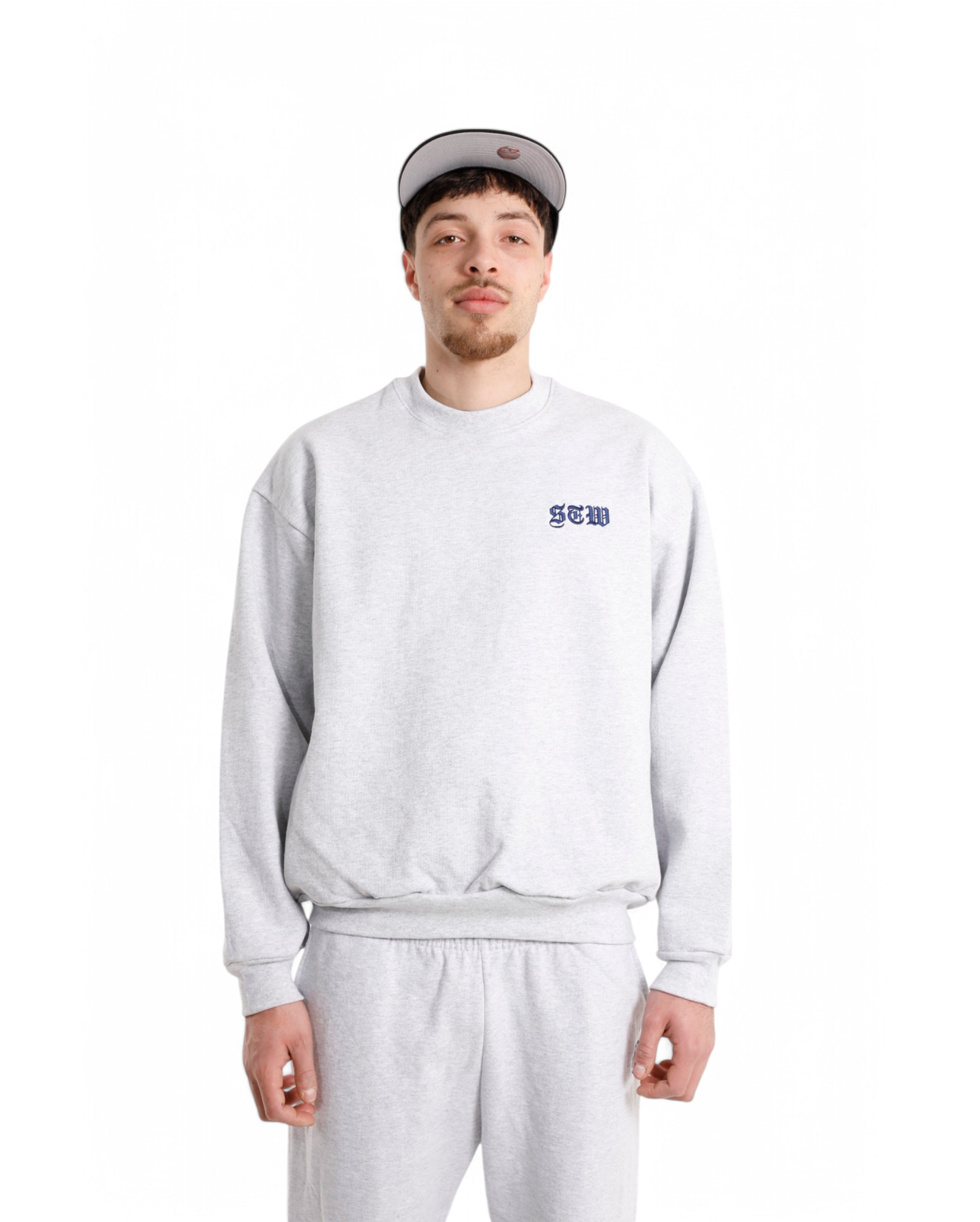 Crewneck Heather Gray STW Embroidered - Starcowparis - 2