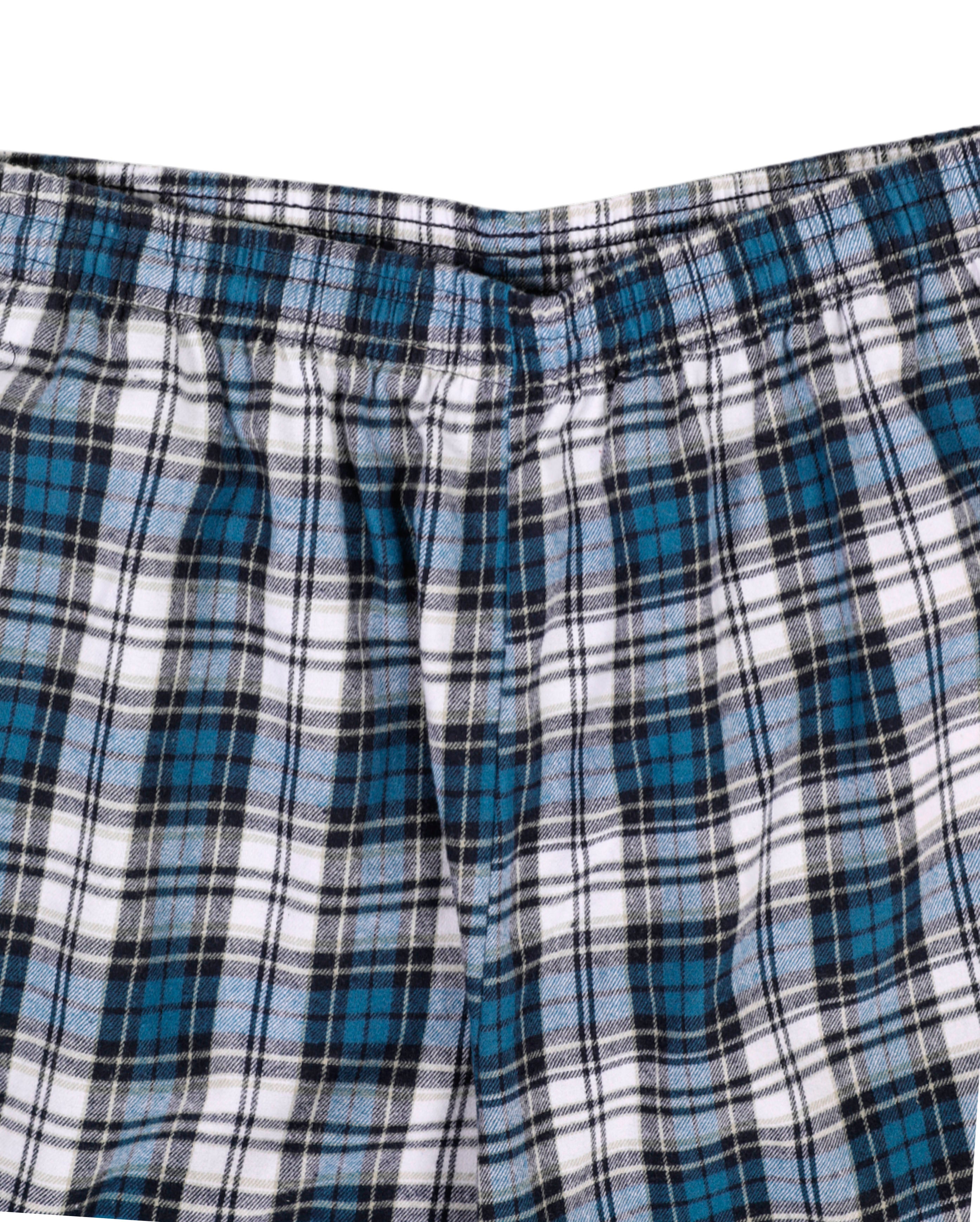 starcow-x With Vivid Color Fleece Flannel Pant Blue / Black-Starcowparis