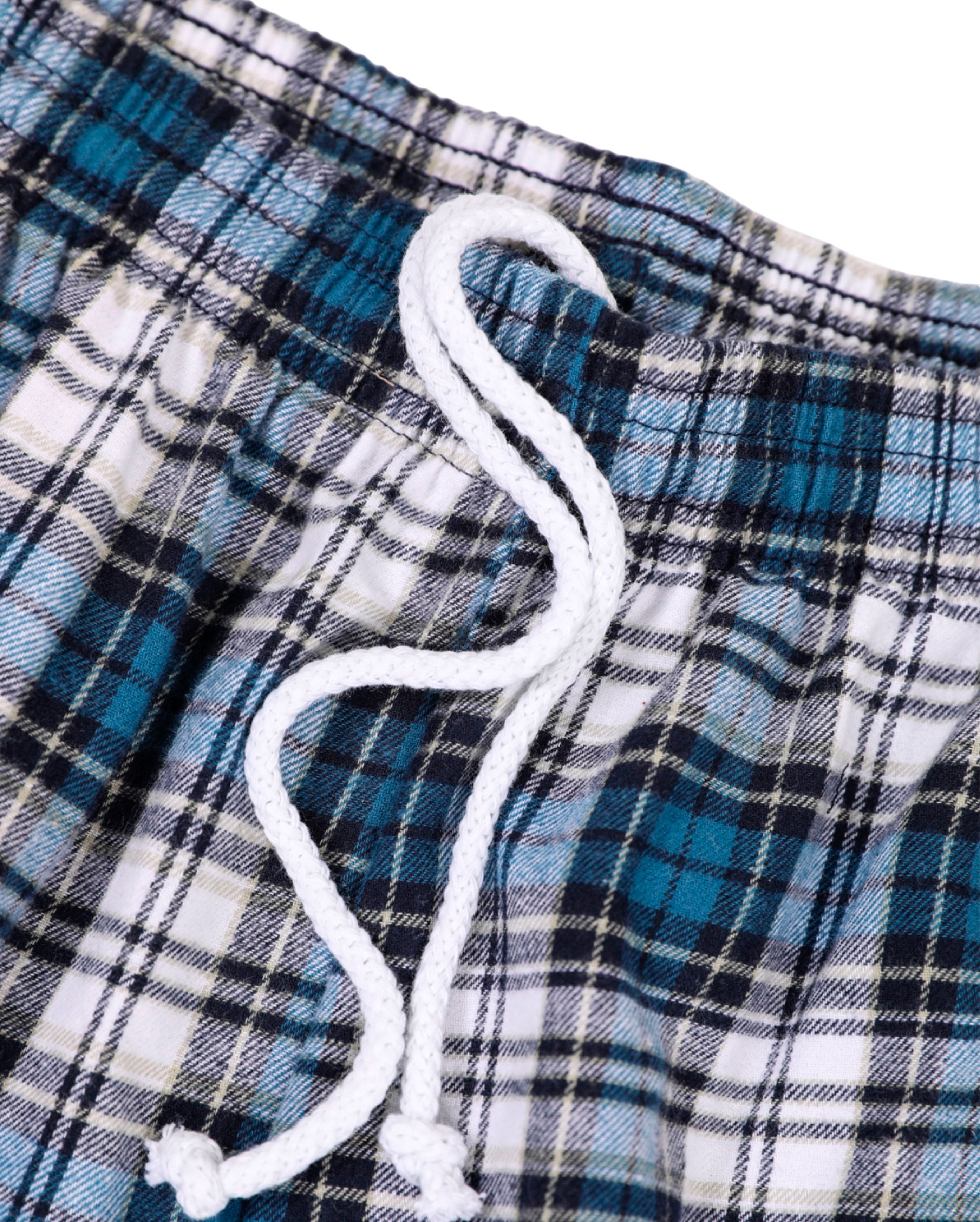starcow-x With Vivid Color Fleece Flannel Pant Blue / Black-Starcowparis