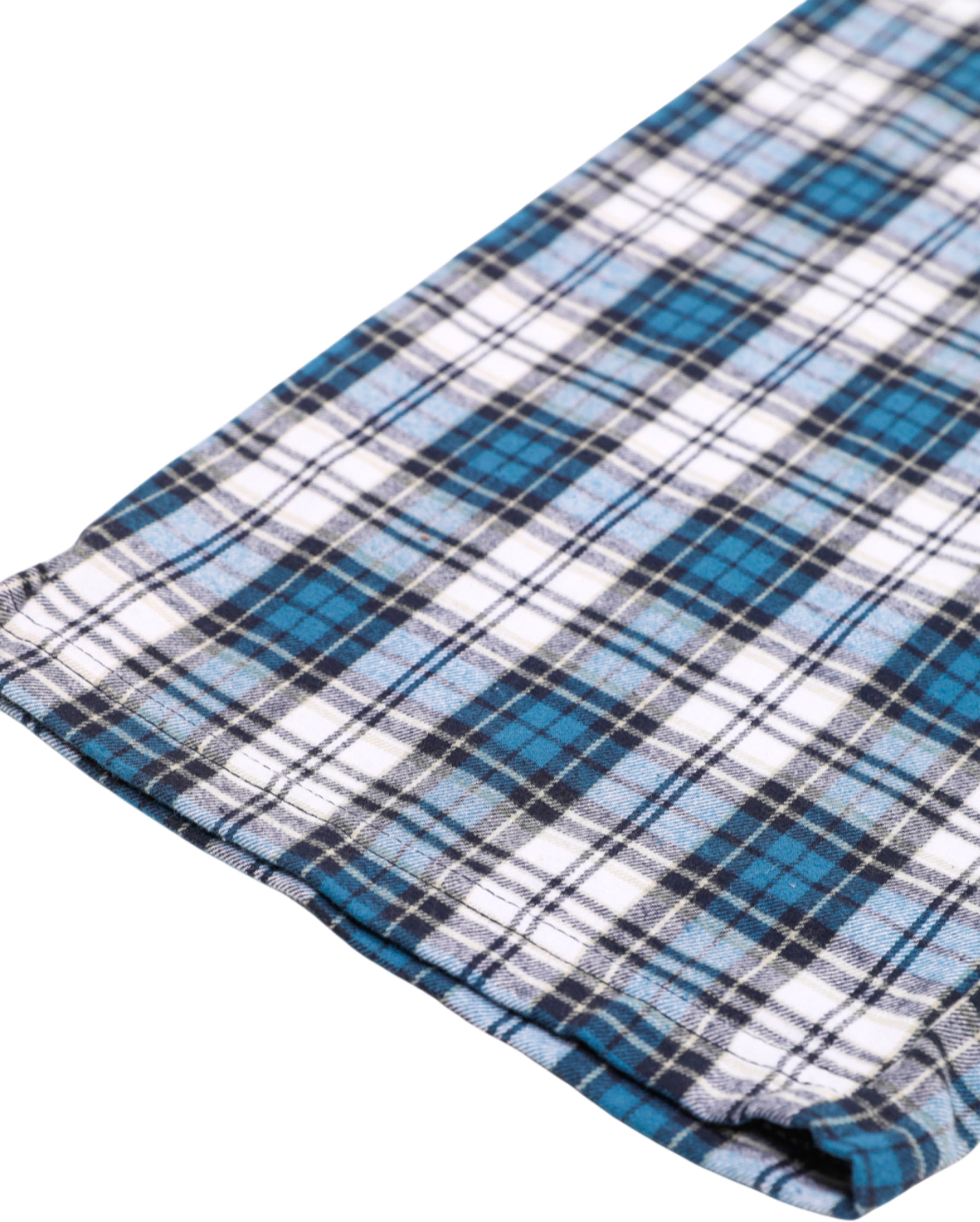 starcow-x With Vivid Color Fleece Flannel Pant Blue / Black-Starcowparis