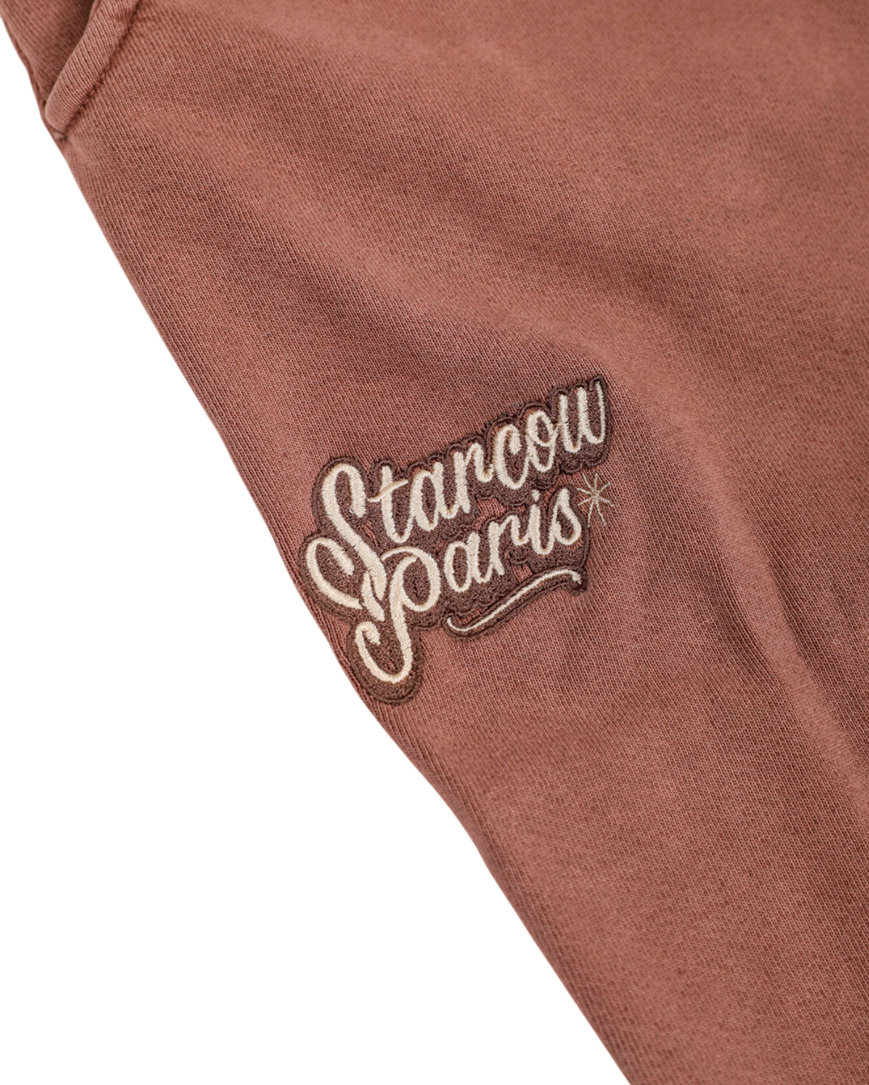 starcow-x With Vivid Color Fleece jogg Pant Brown-Starcowparis