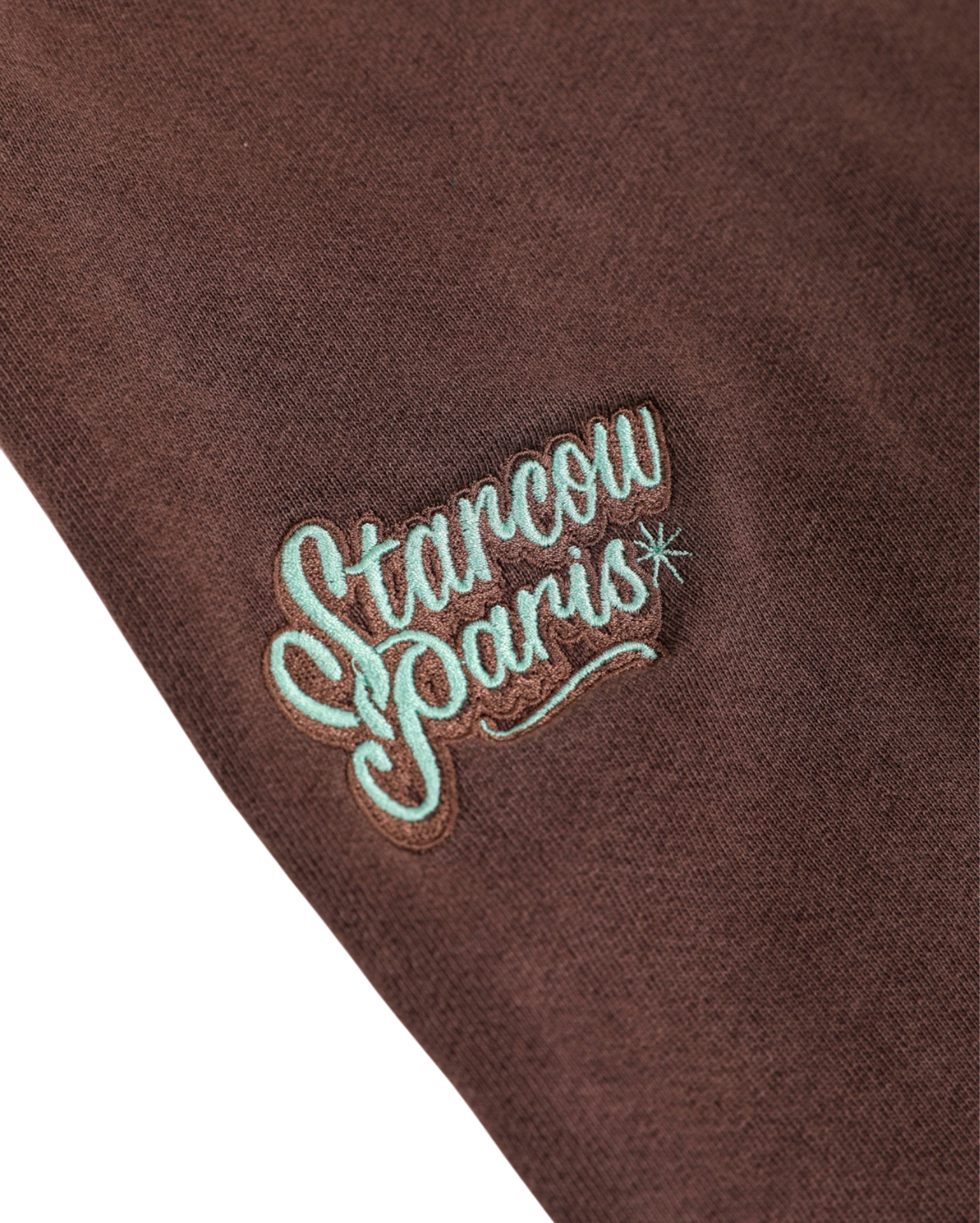 starcow-x With Vivid Color Fleece jogg Pant Dark Brown-Starcowparis
