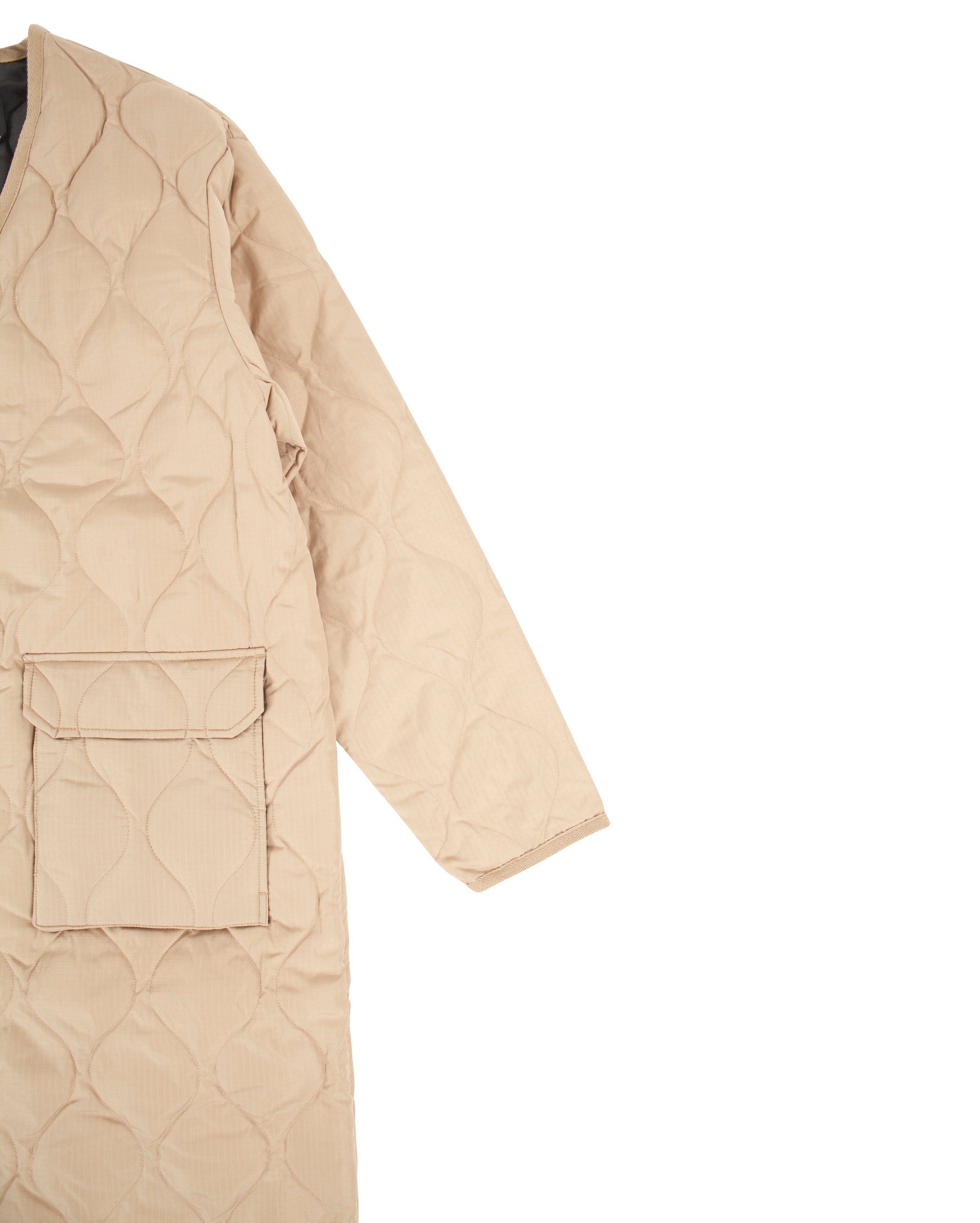 Military V Neck Zip Down Coat Coyote - Starcowparis