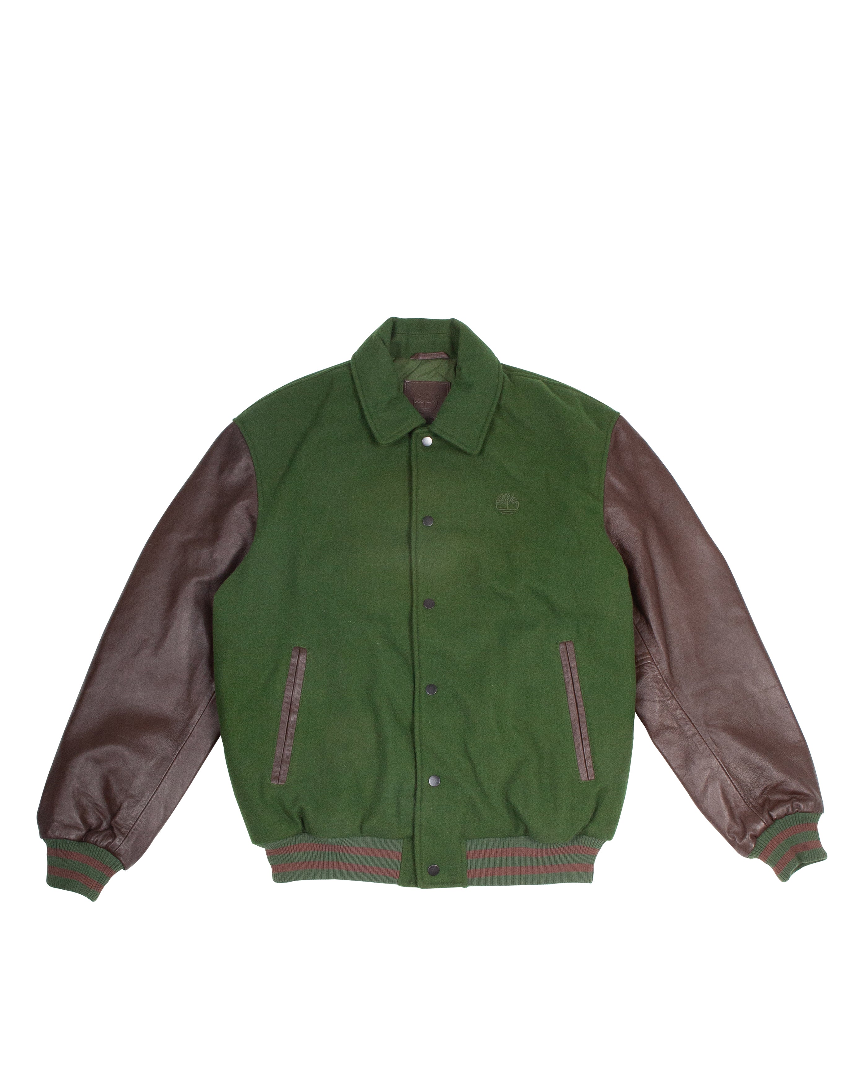 Leather Letterman Jacket Black Forest Green - Starcowparis - Starcowparis - 1