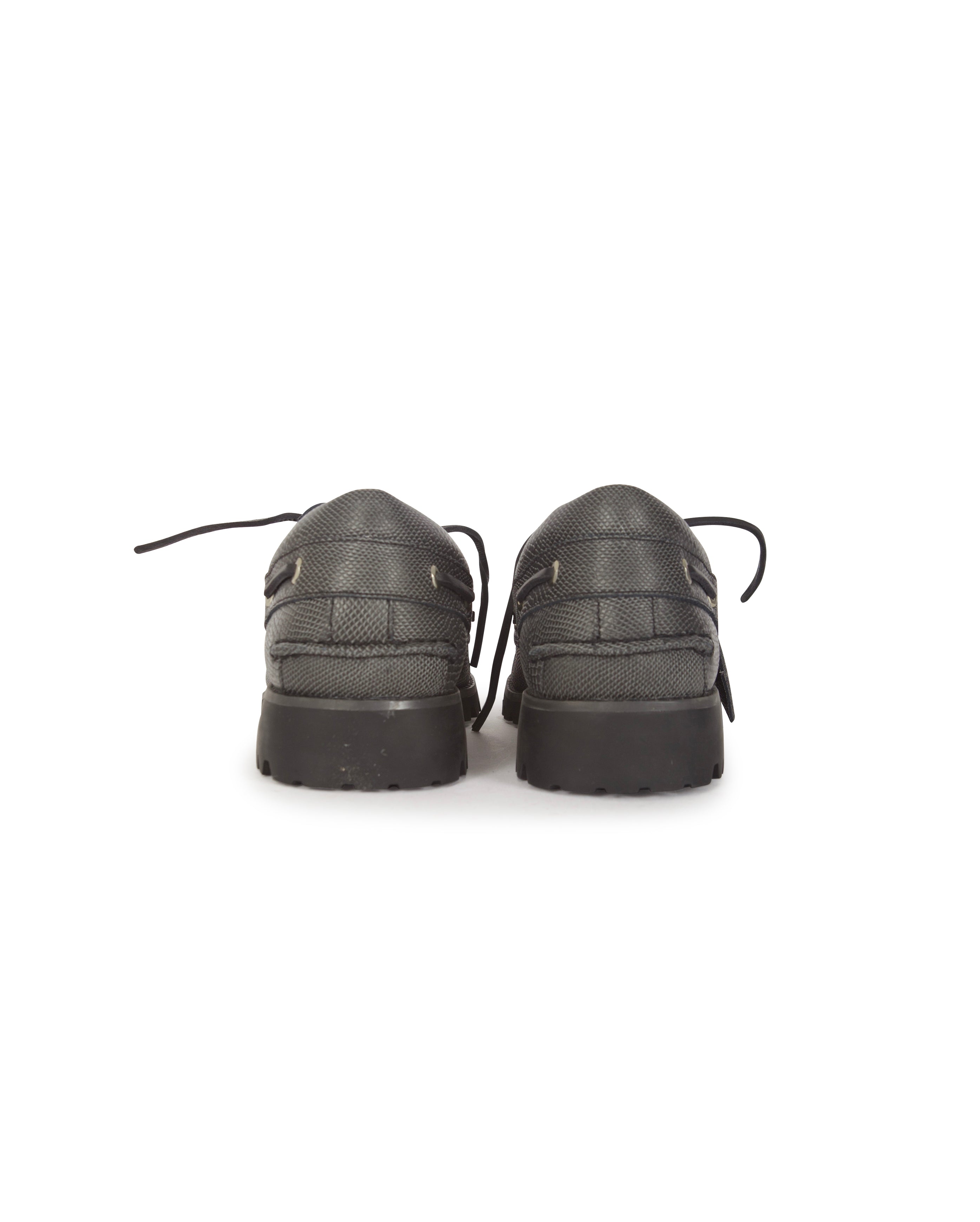 X VIBRAM Boat Shoe Black Leather - Starcowparis - 5