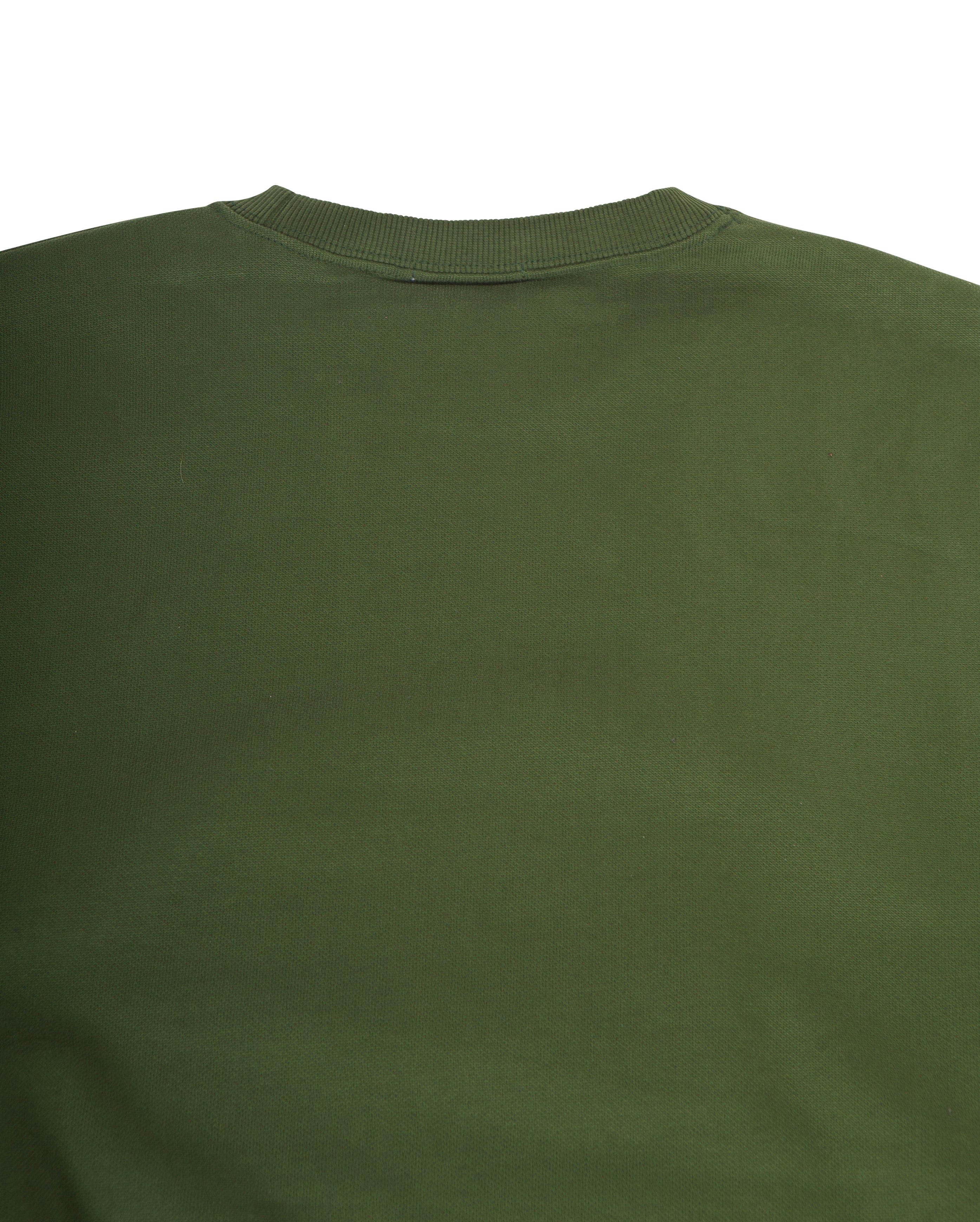 New Box Fit Badge Crew Neck Dark Green - Starcowparis