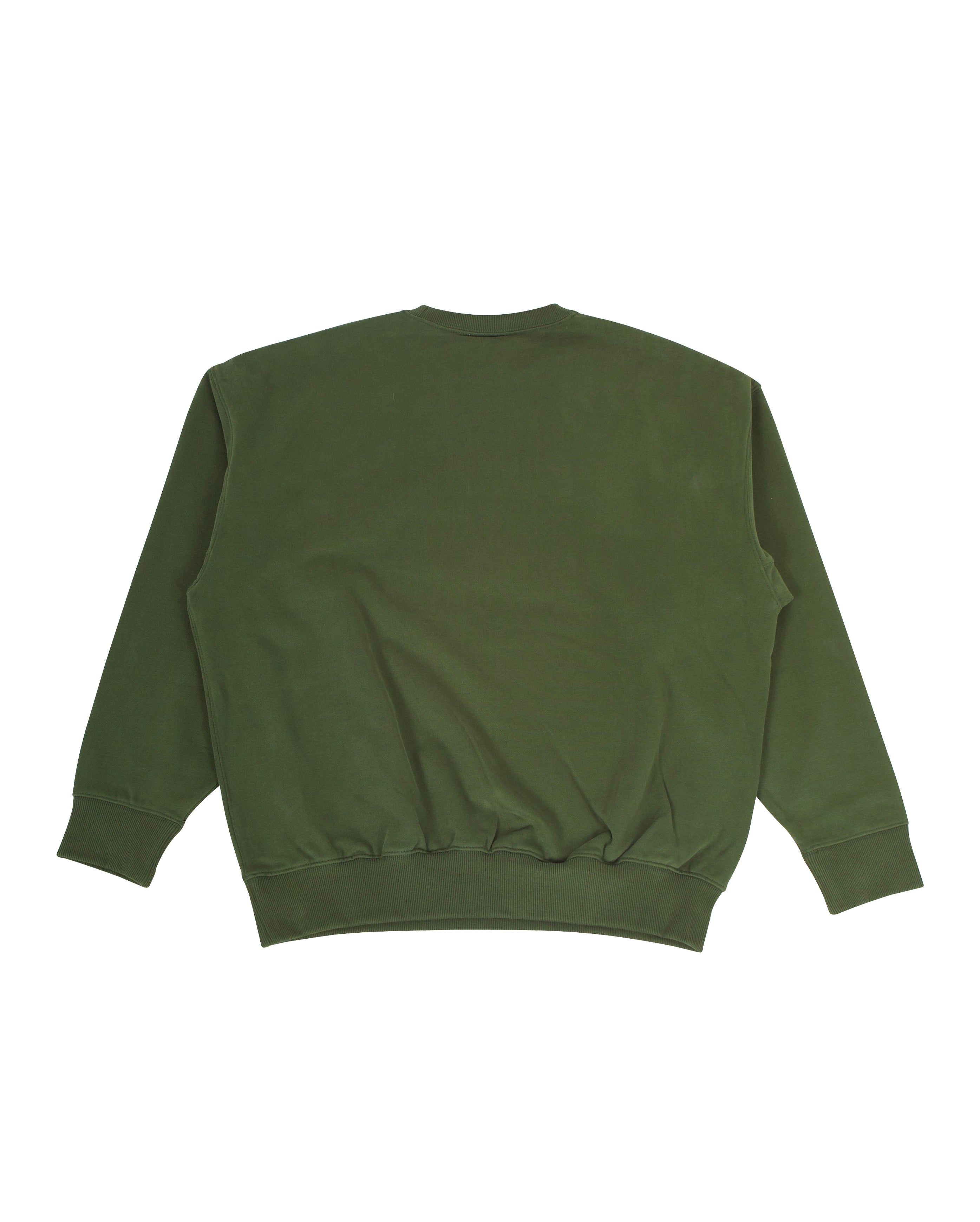 New Box Fit Badge Crew Neck Dark Green - Starcowparis