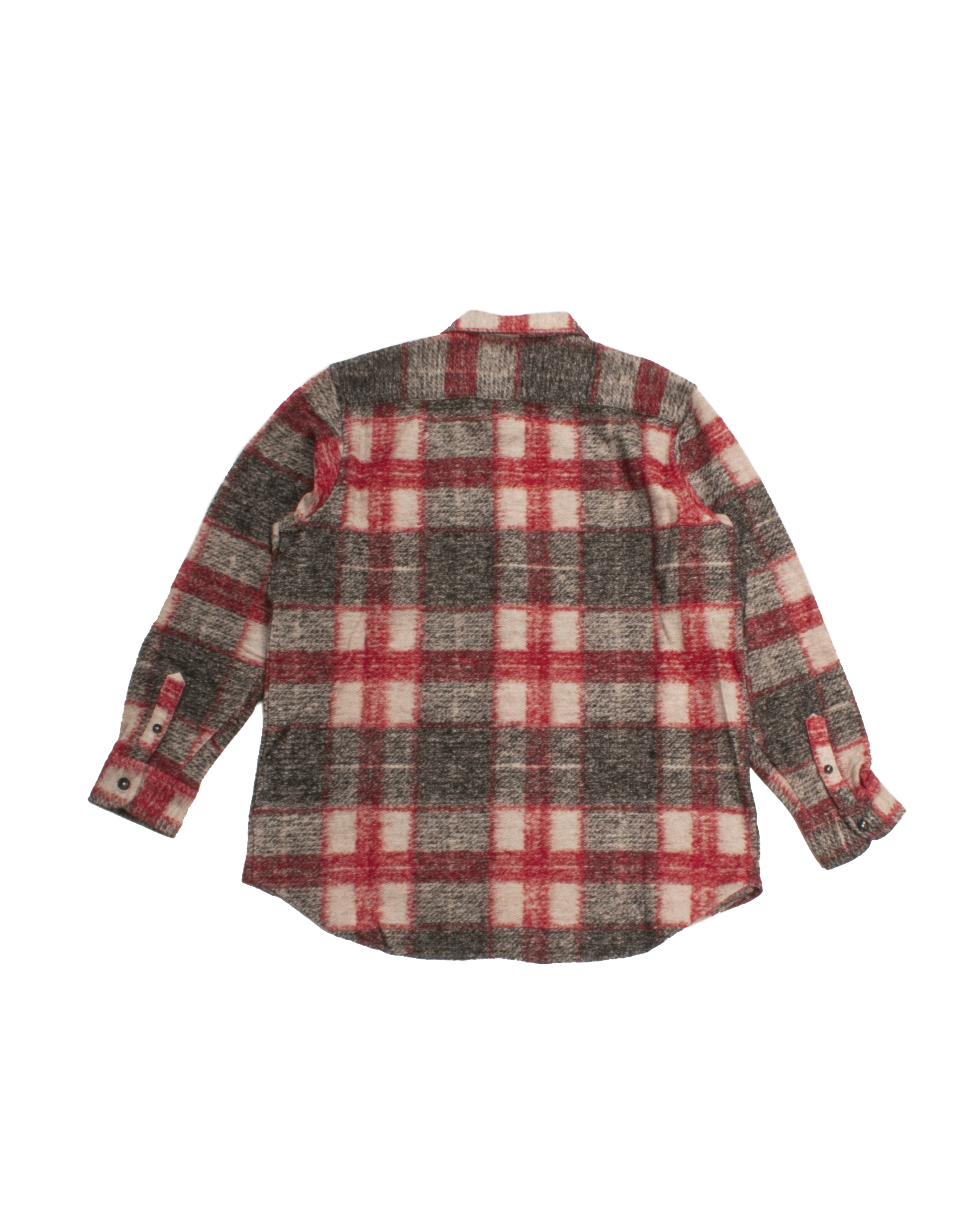 Plaid Knit Shirt Red