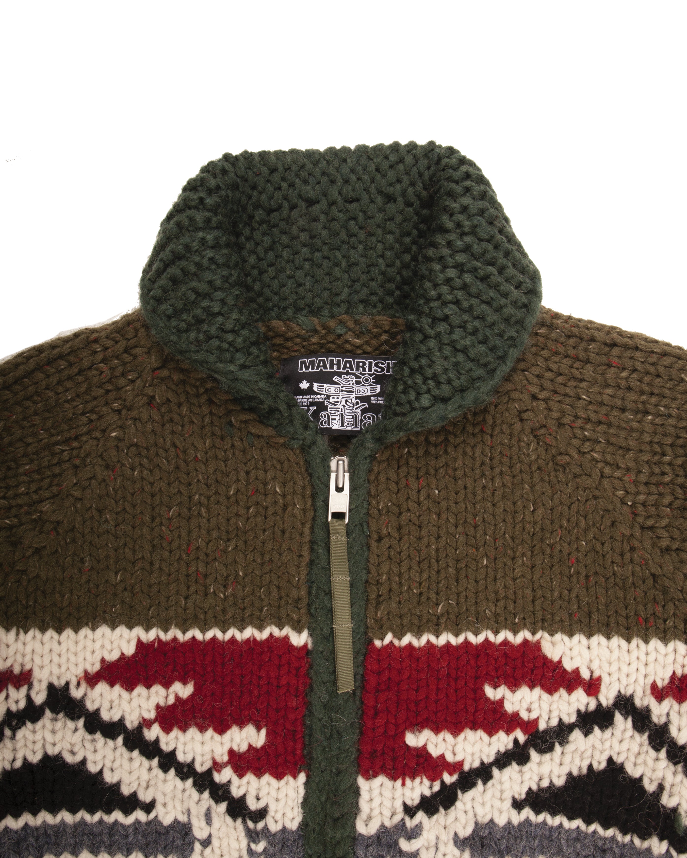 Broken Arrow Cowichan Cardigan Olive
