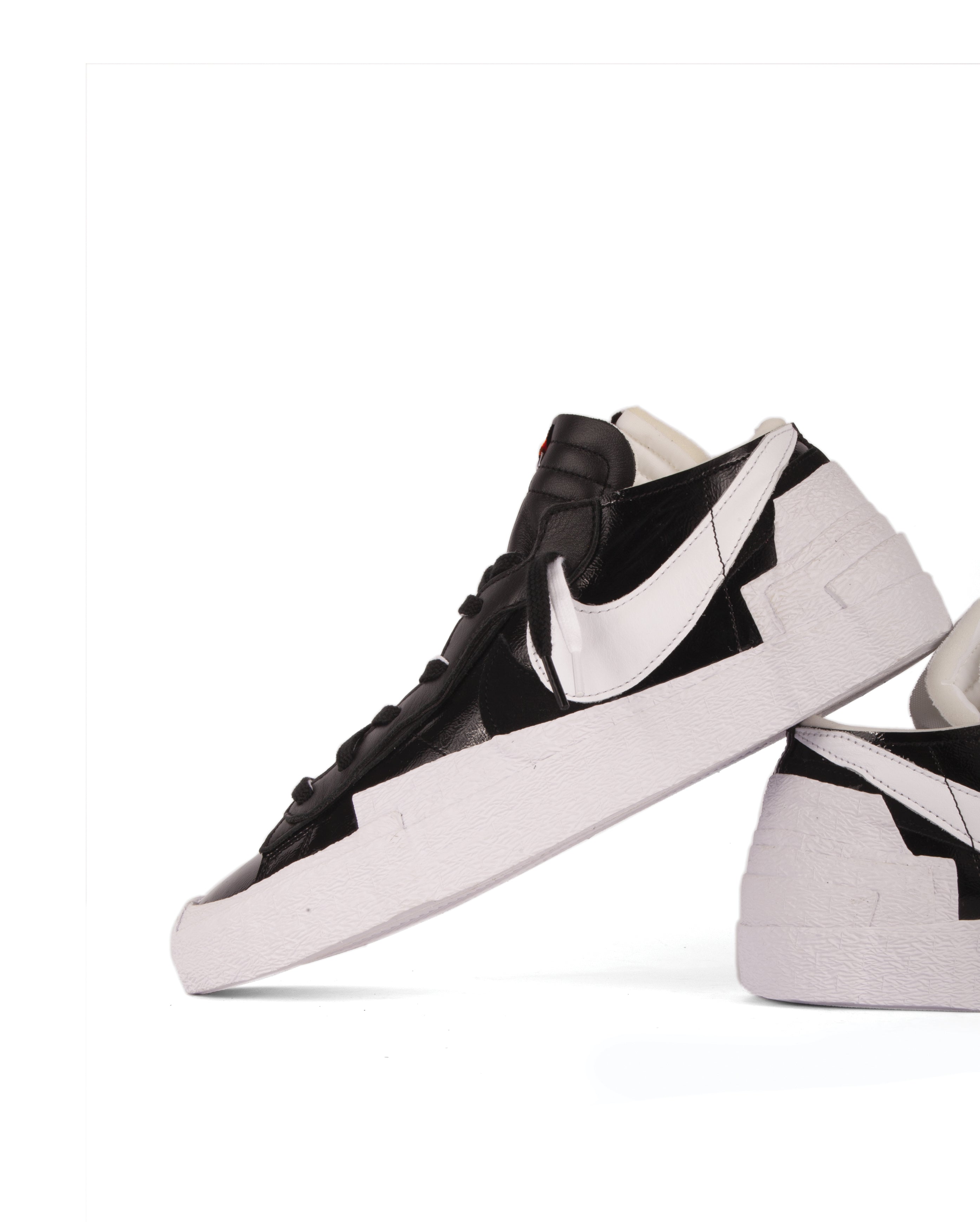 X Sacai Blazer Low Black Patent Leather OUTLET - Starcowparis