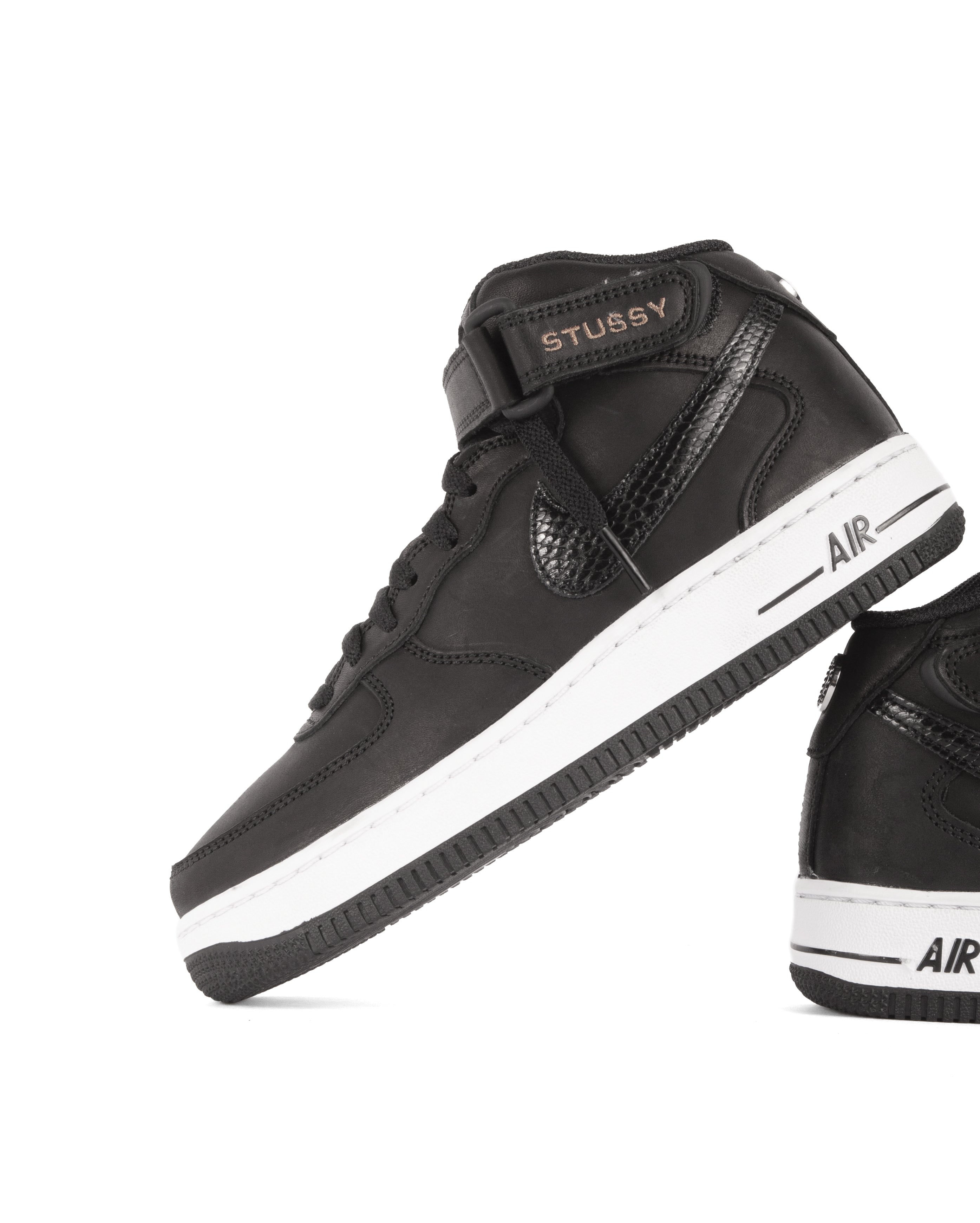 X Stussy Air Force 1 Mid Black White