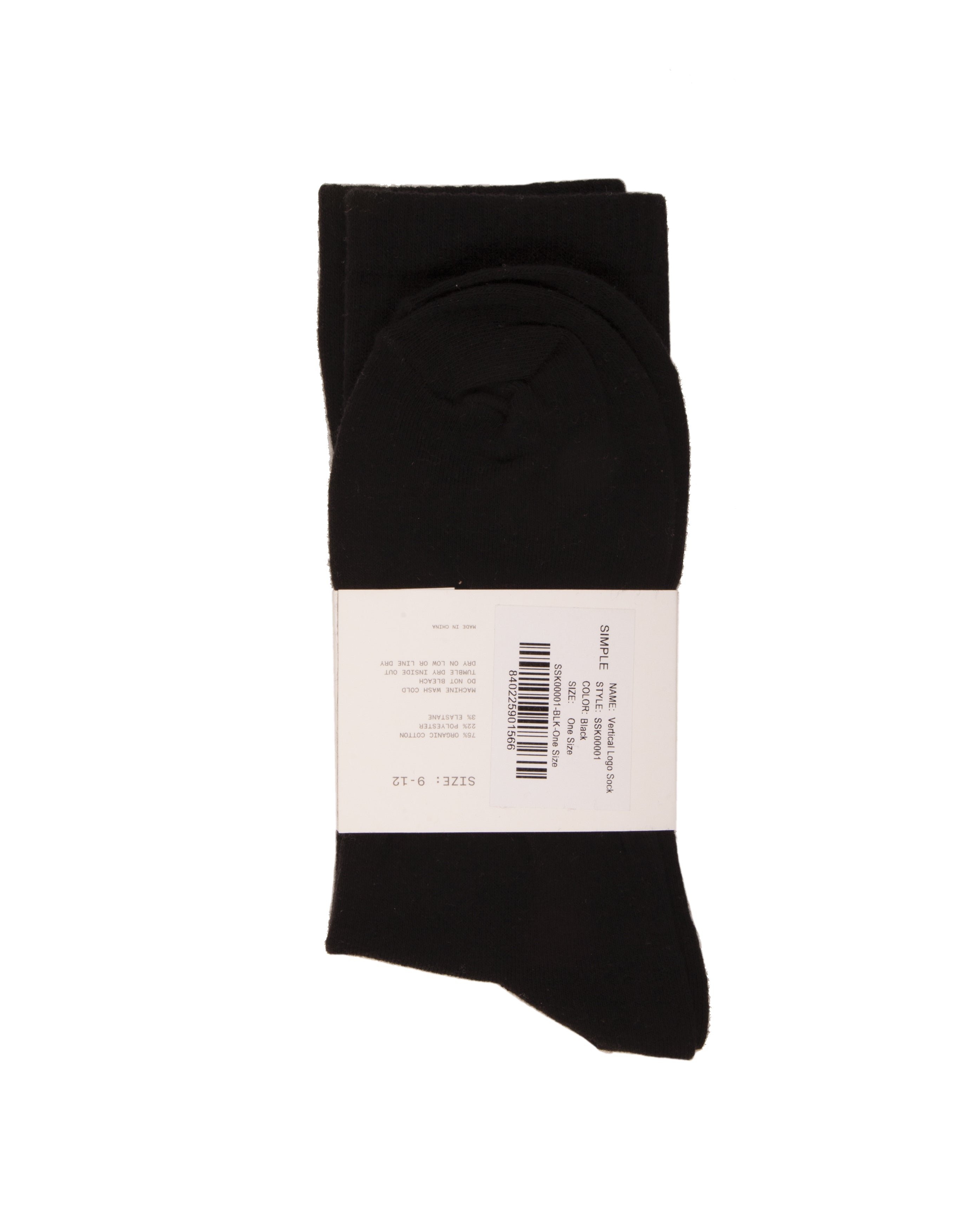 Vertical Logo Sock Black