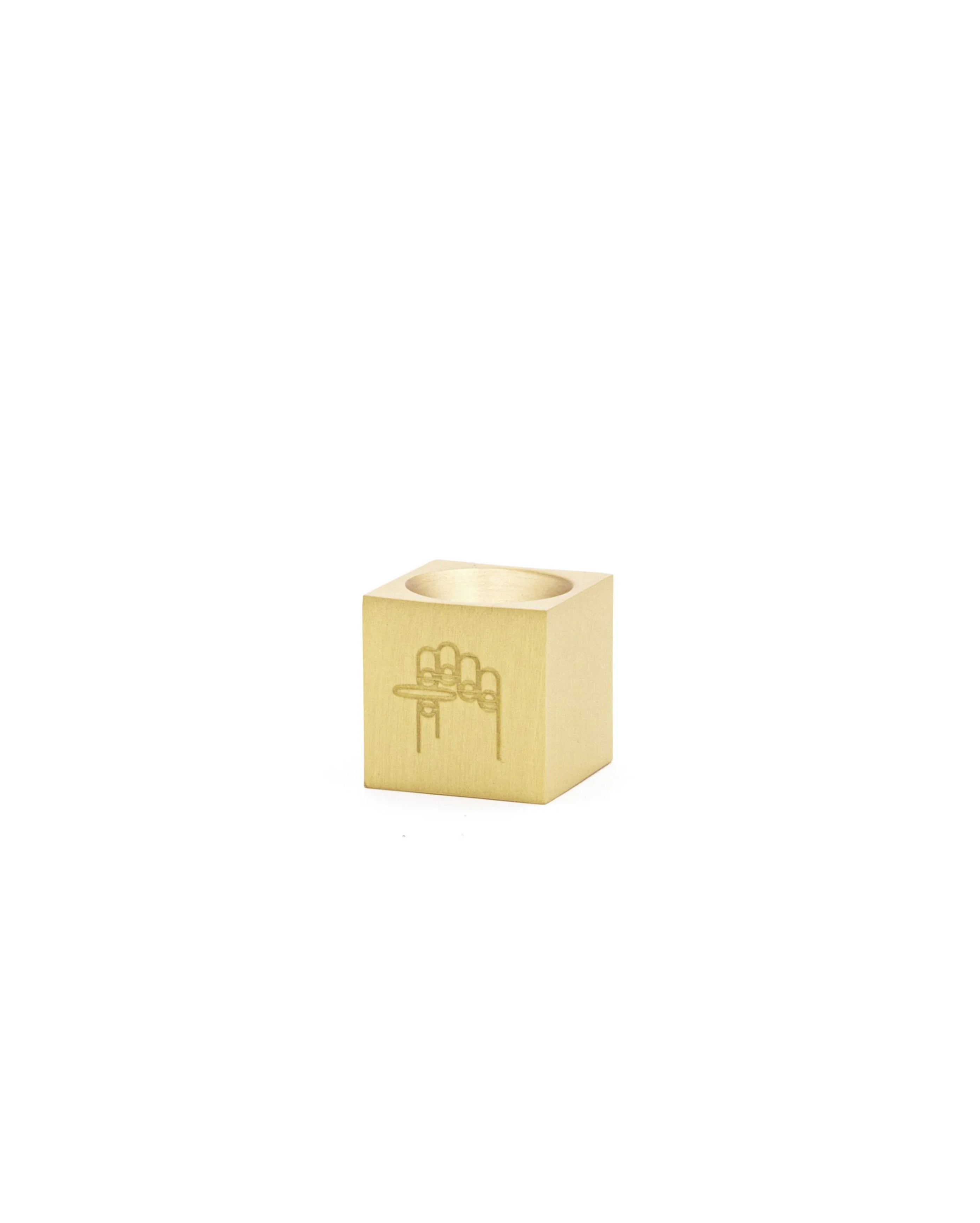 Trifecta Logo Cube Burner Brass - Starcowparis - 2