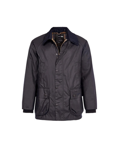 Barbour Short Bedale Wax Jacket Navy | Starcowparis