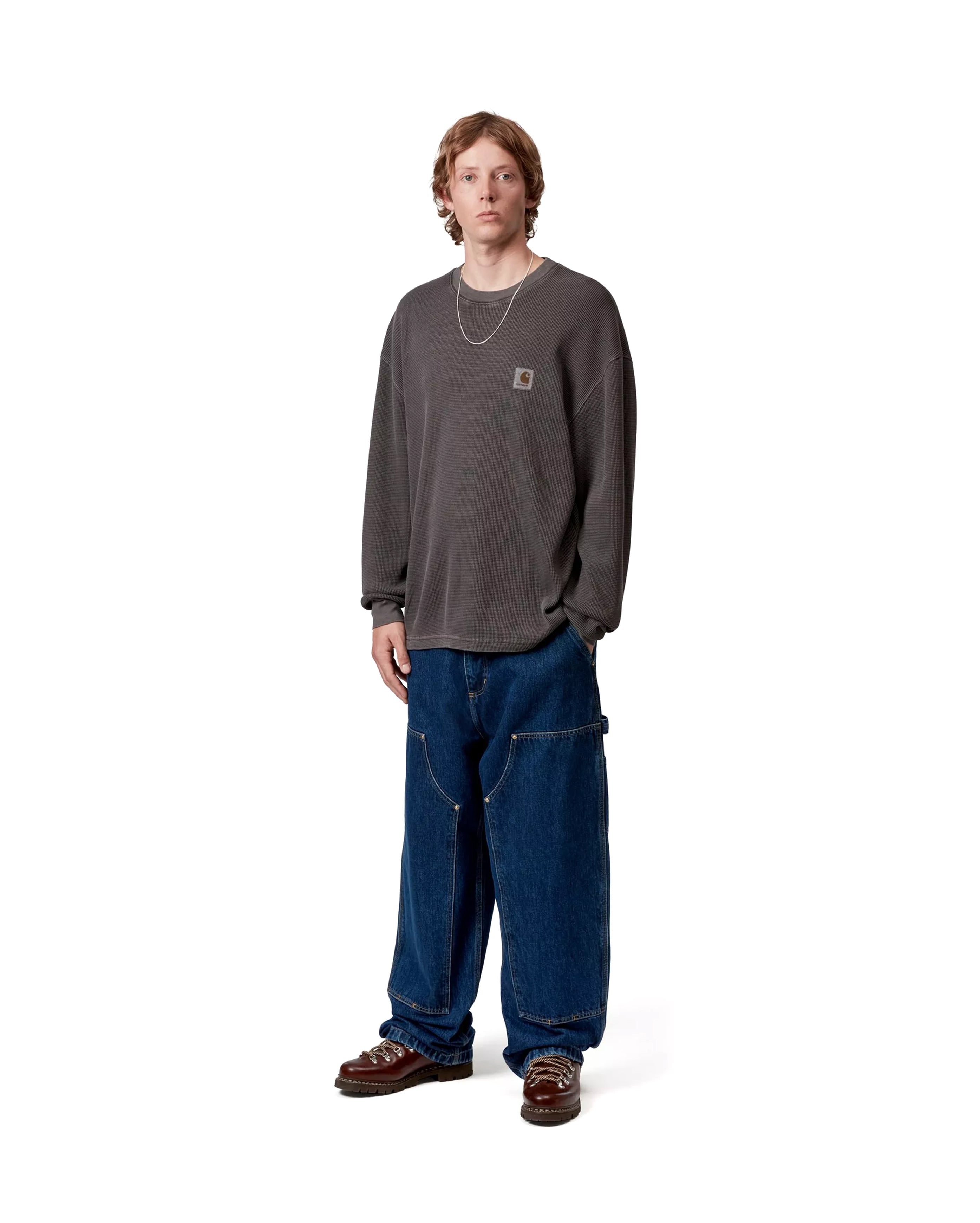 L/S Vista Waffle T-Shirt Black Garment Dyed - Starcowparis - 3