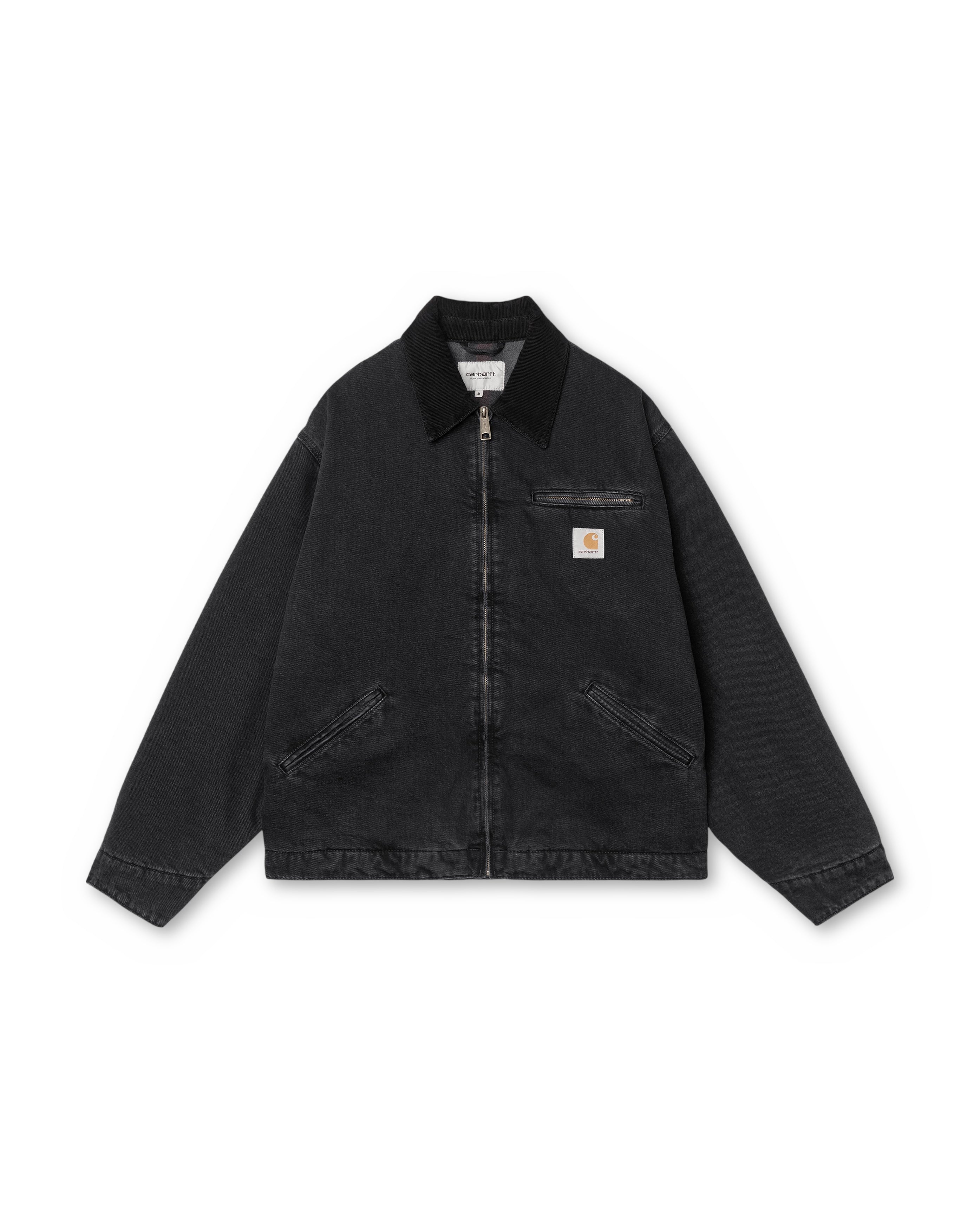 Carhartt OG Detroit Jacket Black Stone Washed, face, Starcow Paris - Starcowparis - 1