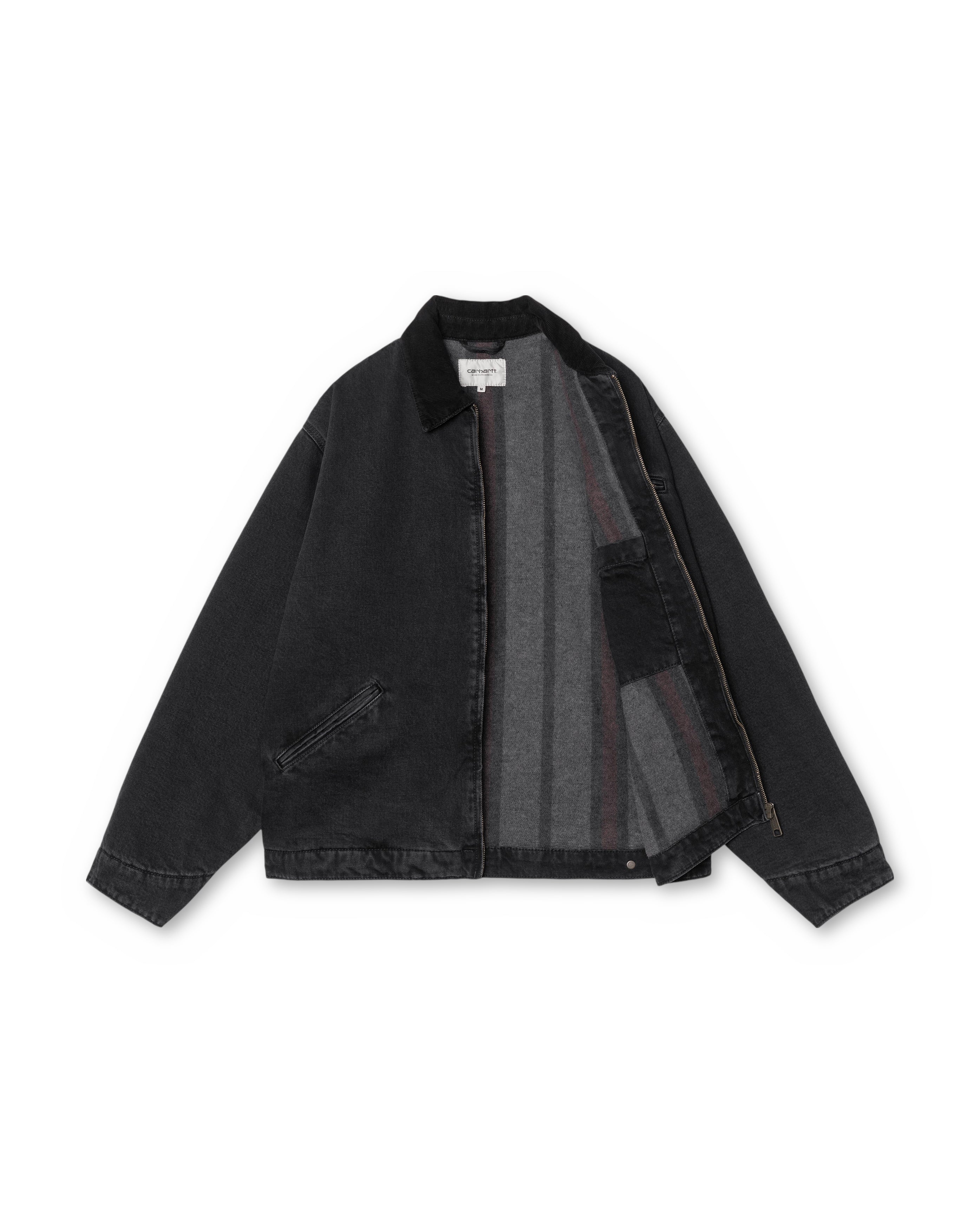 Carhartt OG Detroit Jacket Black Stone Washed, face, Starcow Paris - Starcowparis - 2