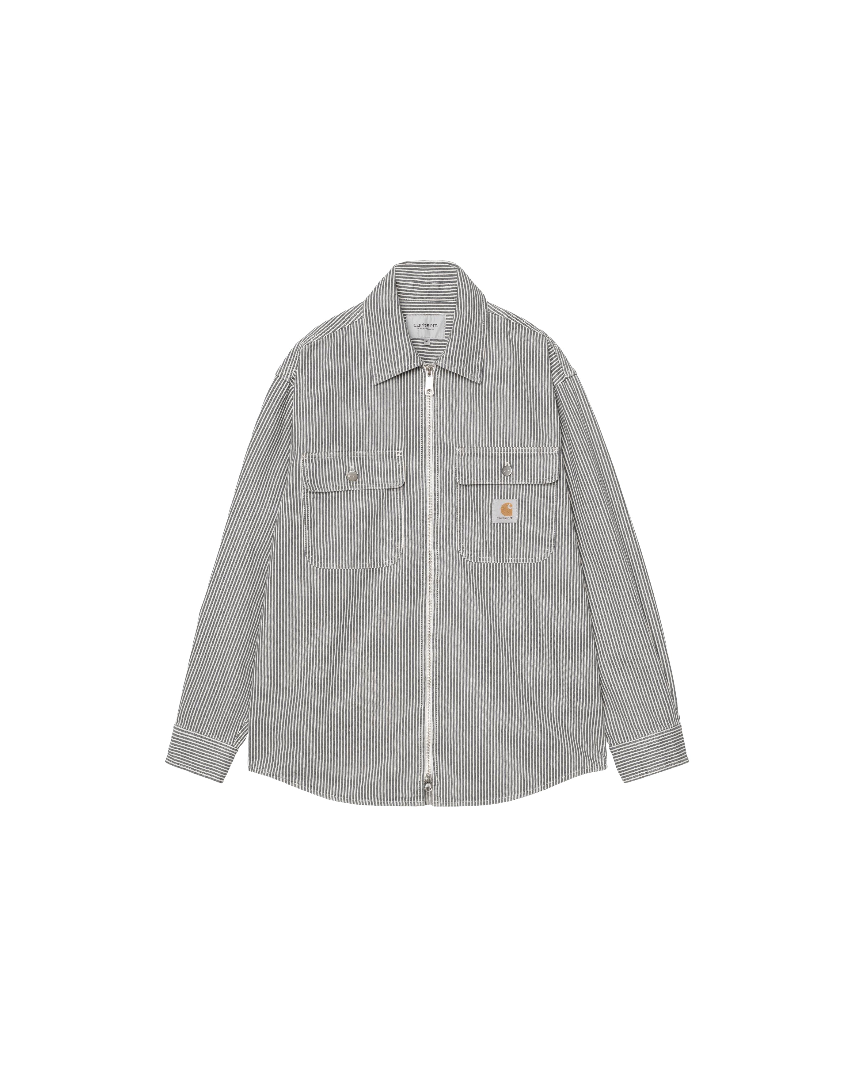 Mercer Shirt Jac Mercer Stripe Graphite Stone Washed - Starcowparis - 1