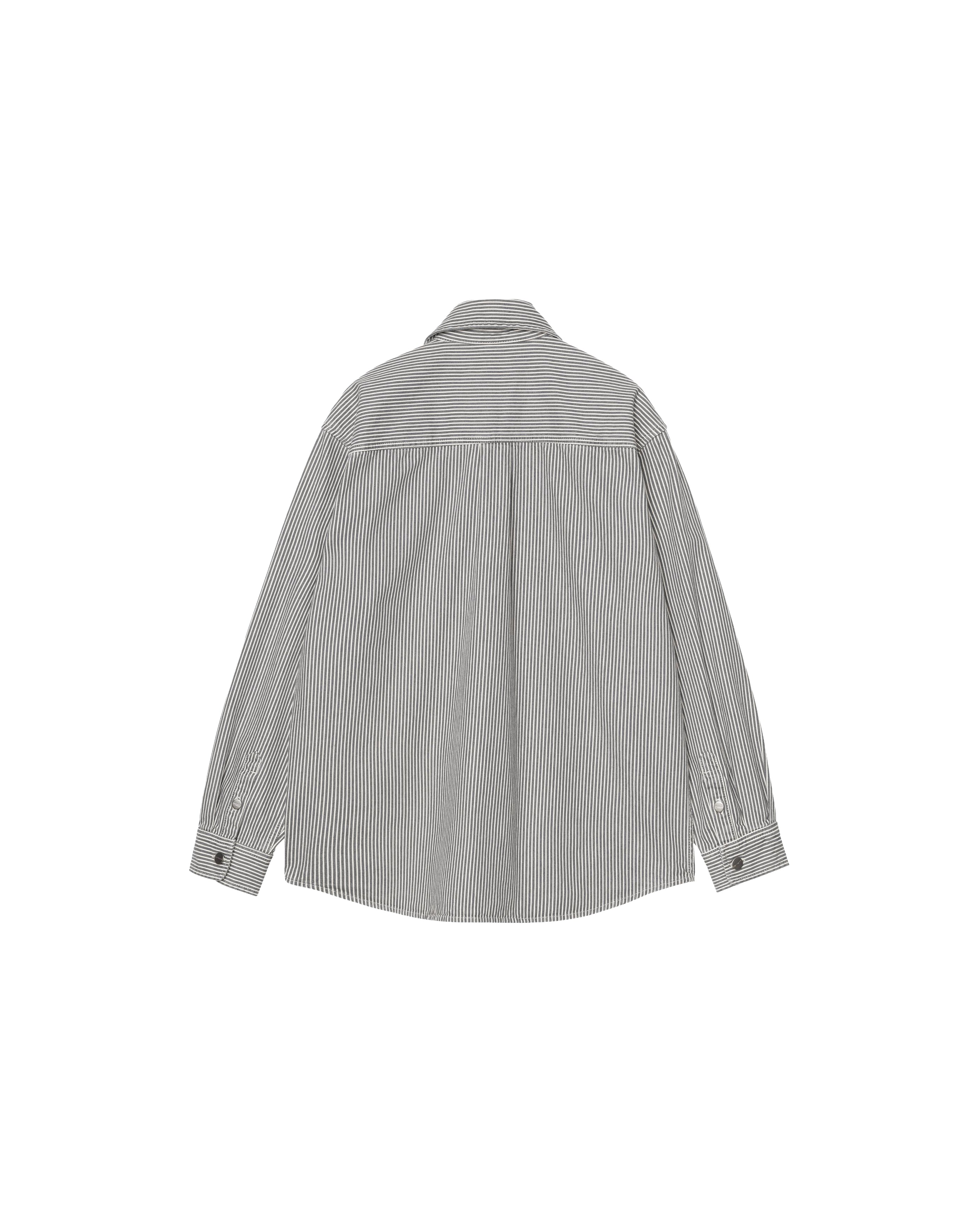 Mercer Shirt Jac Mercer Stripe Graphite Stone Washed - Starcowparis - 2