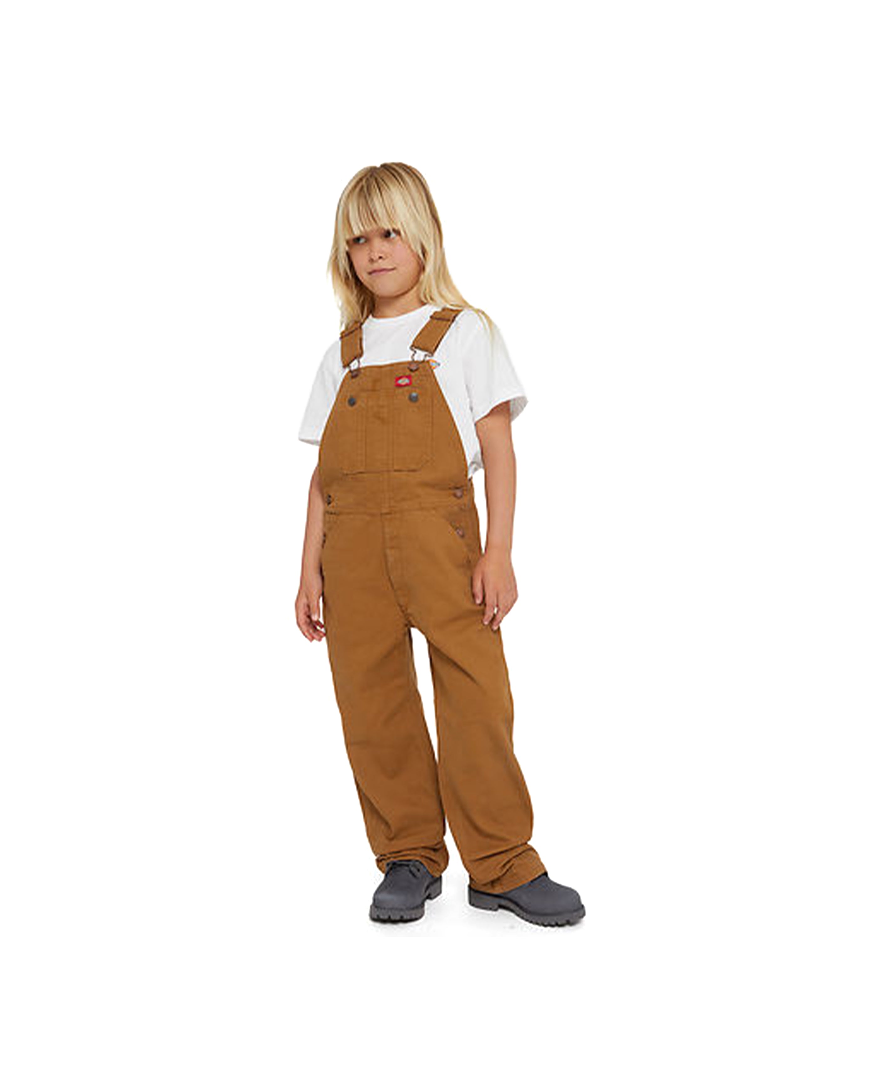 Kids Denim Bib Rinsed Brown - Starcowparis - 1