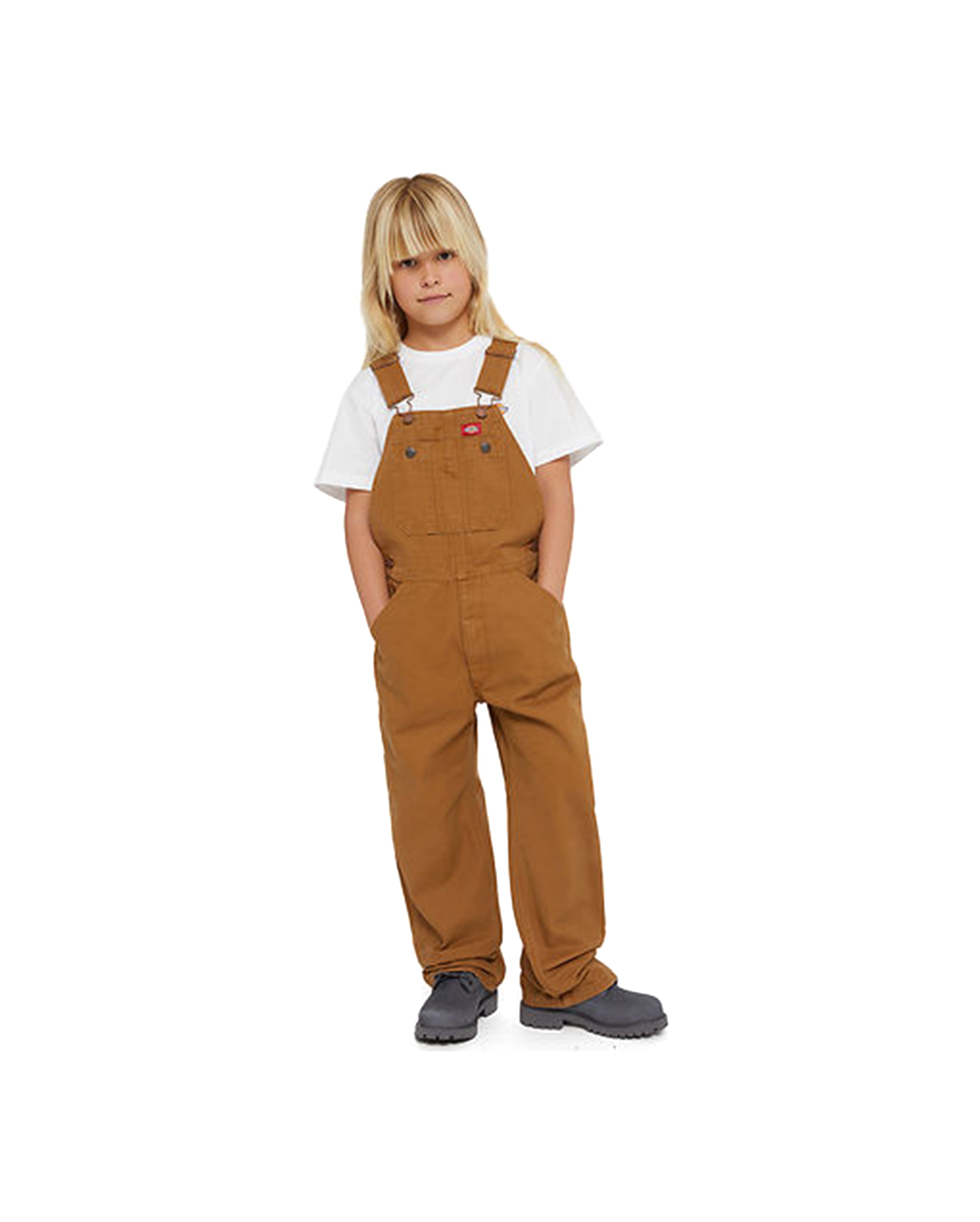 Kids Denim Bib Rinsed Brown - Starcowparis - 3