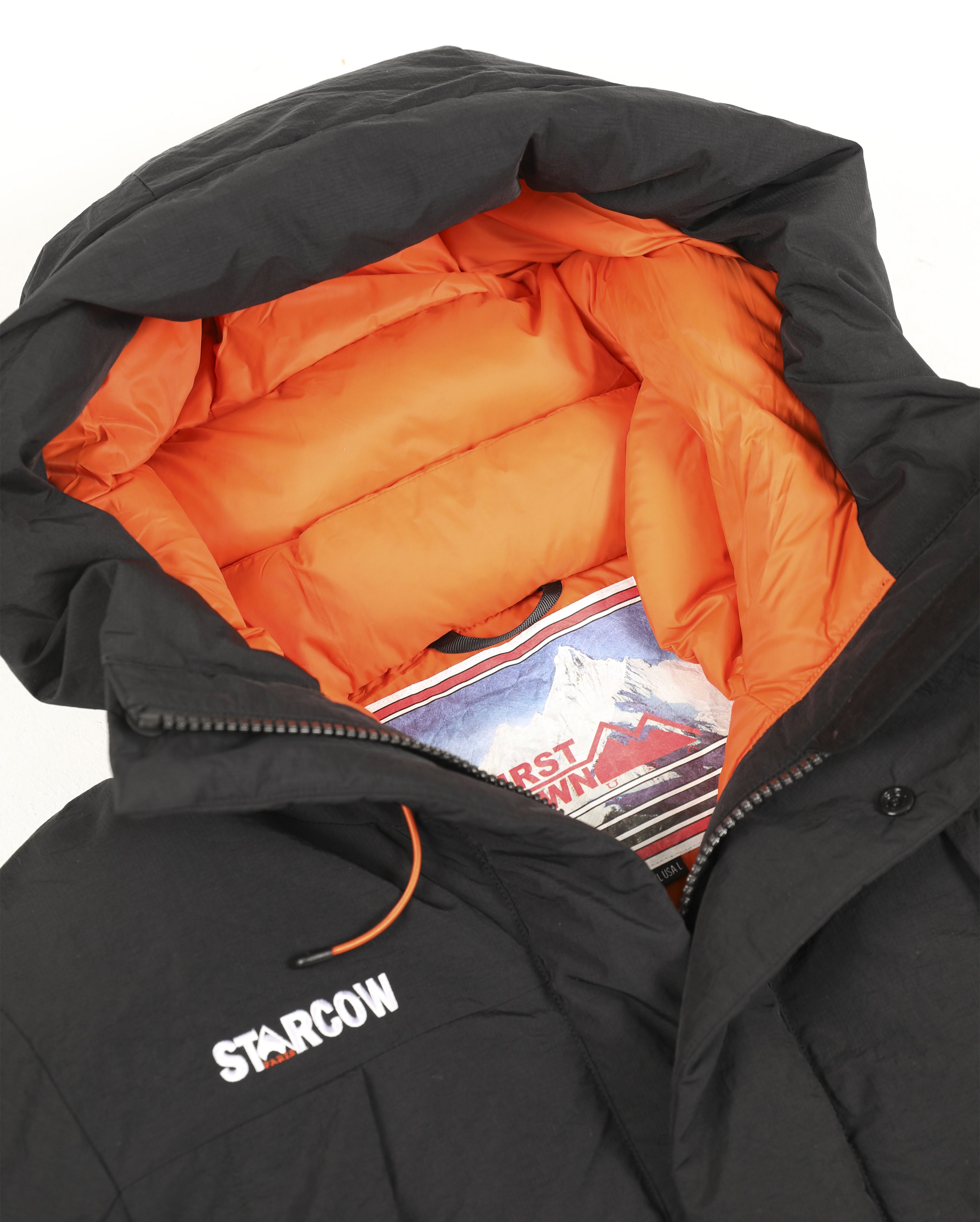 X Starcow WRAP Down Parka Black / Orange - Starcowparis - 3